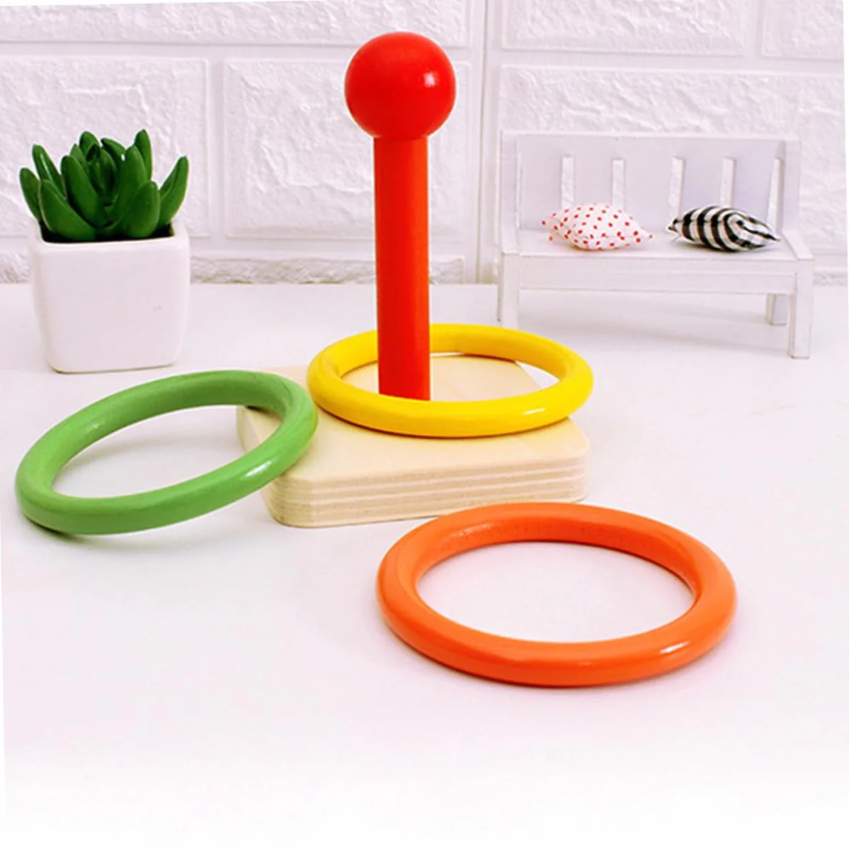 Toyvian Jeu d'Anneaux de Lancer en Plastique 24pces pour Garçons et Filles Jouet d'Exercice Extérieur