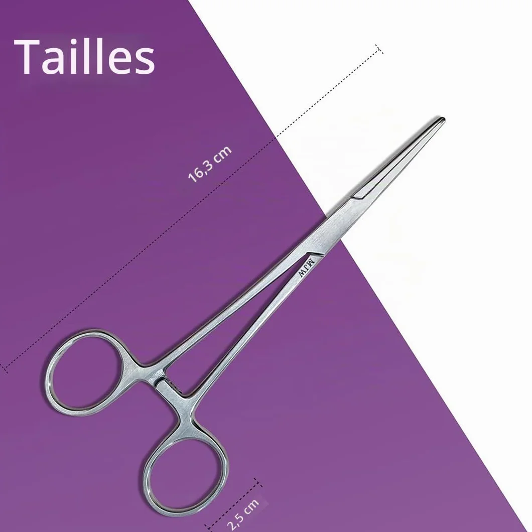 Pince hémostatique en acier inoxydable MJW pour bijoux, pêche et soins animaux