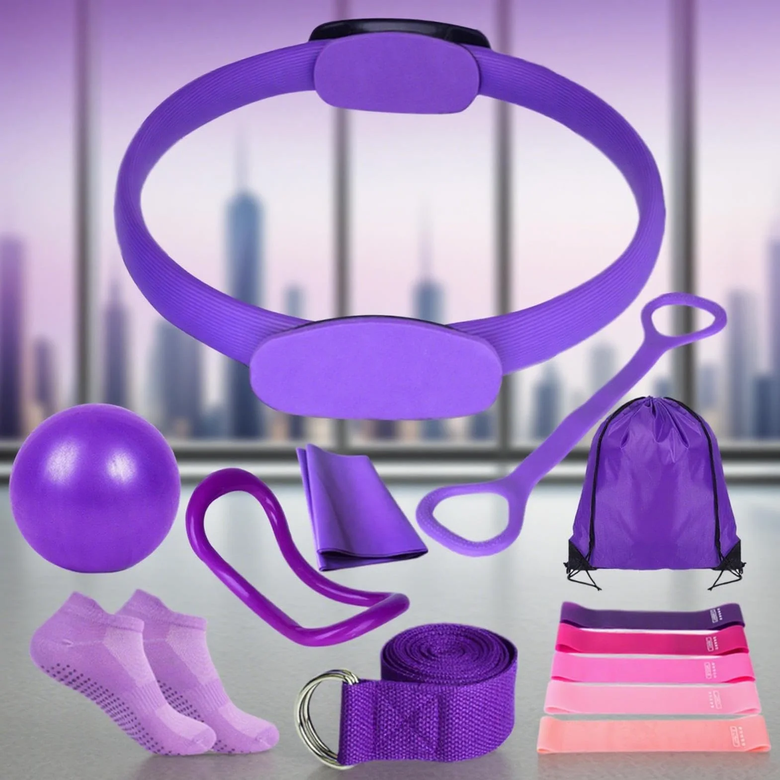 Better Me Kit Pilates Complet 14 Pièces Maison Accessoires Yoga Fitness Femme