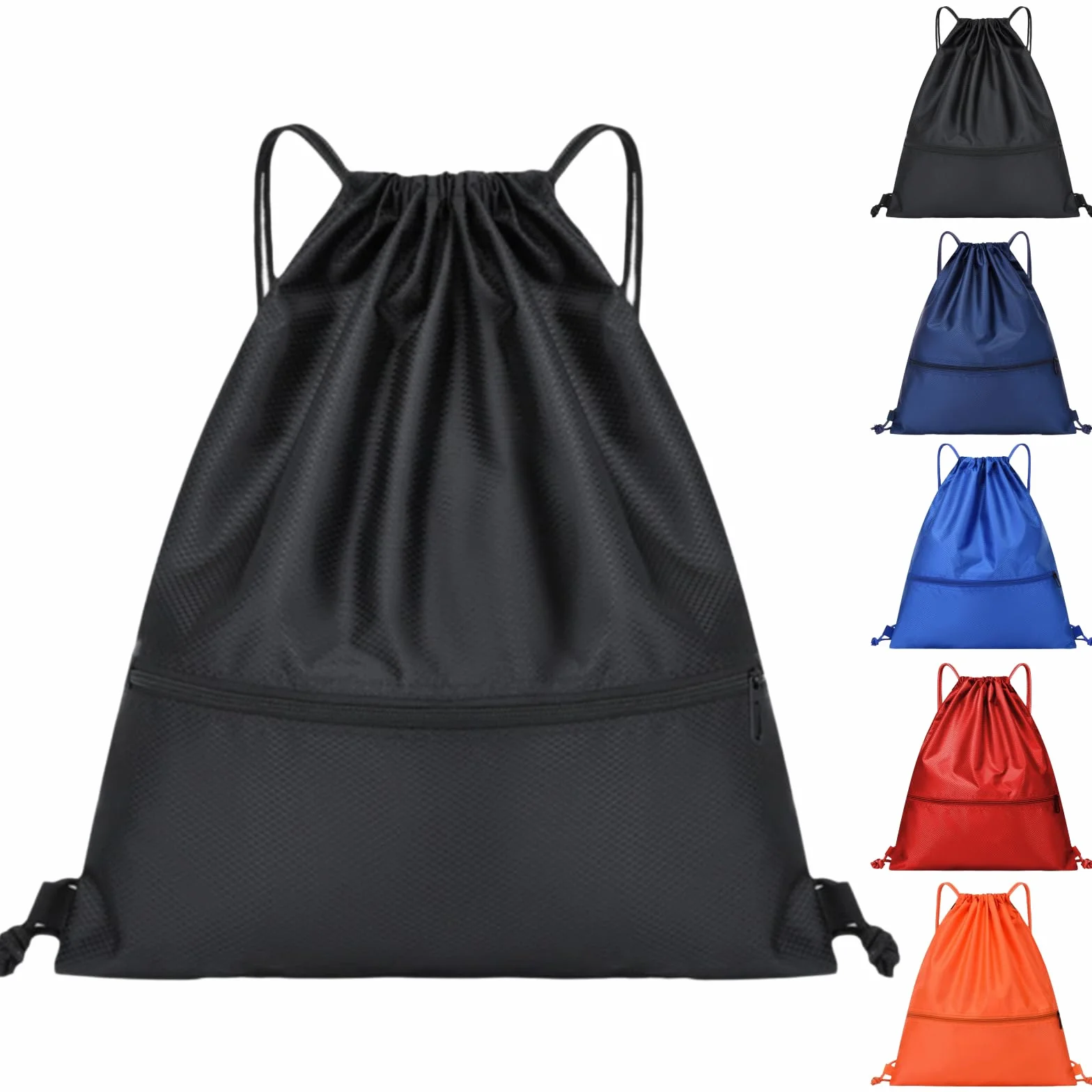 Sac à dos à cordon étanche en tissu Oxford Noir S