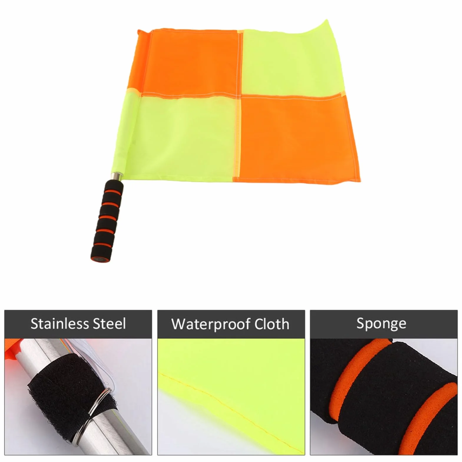 Akozon Drapeaux de Football Arbitre 2PCS Juge de Ligne avec Sac de Rangement