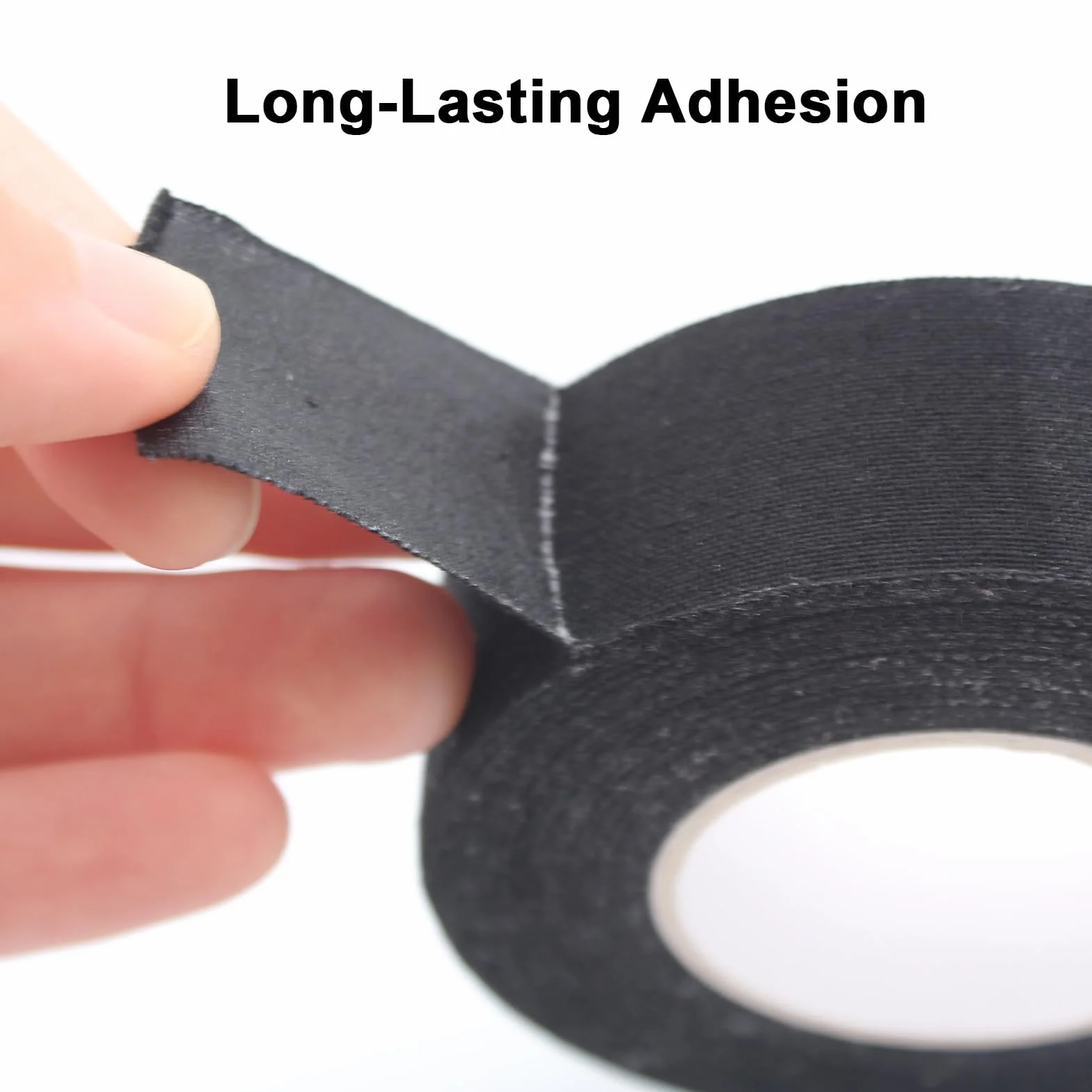 Ruban de Hockey Grip Tape 2.5cm x 10m Autocollant Antidérapant pour Raquette de Badminton (Noir)