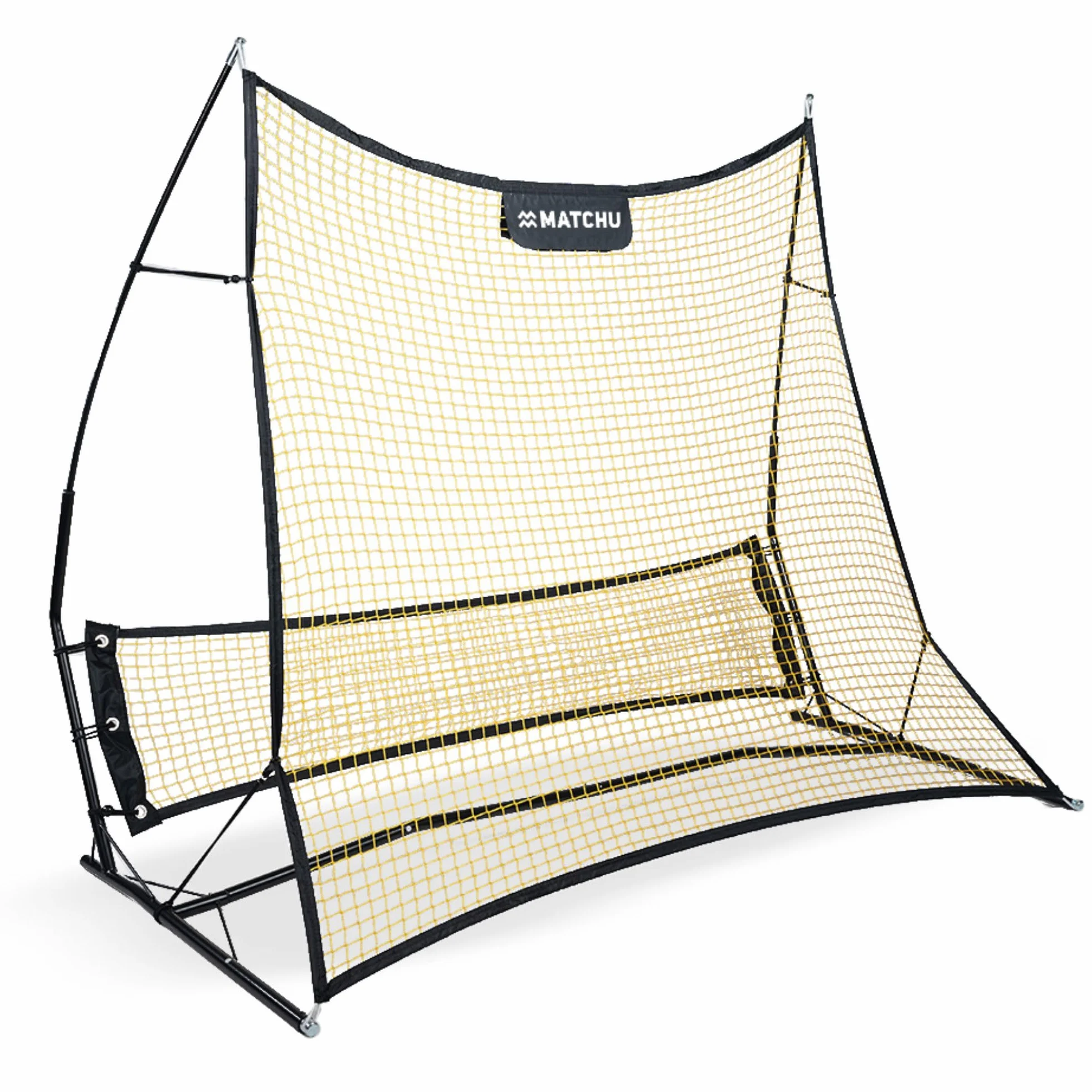 Filet de Rebond Football 2en1 183x130cm Kickback Noir/Jaune avec Sac
