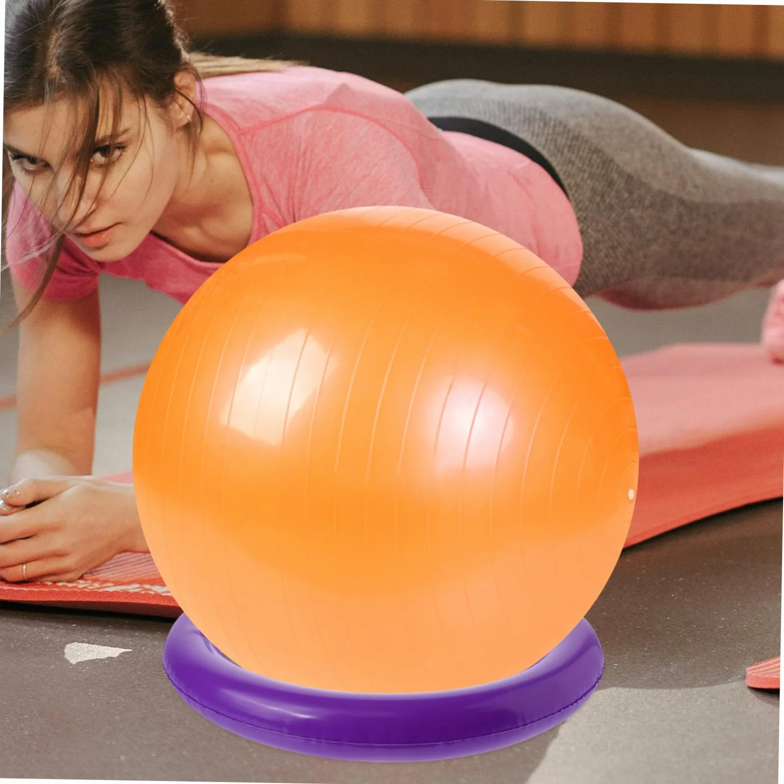 Base de Ballon de Yoga Ronde en PVC Anneau Fixe pour Ballon de Yoga Gonflable Accessoire Fitness