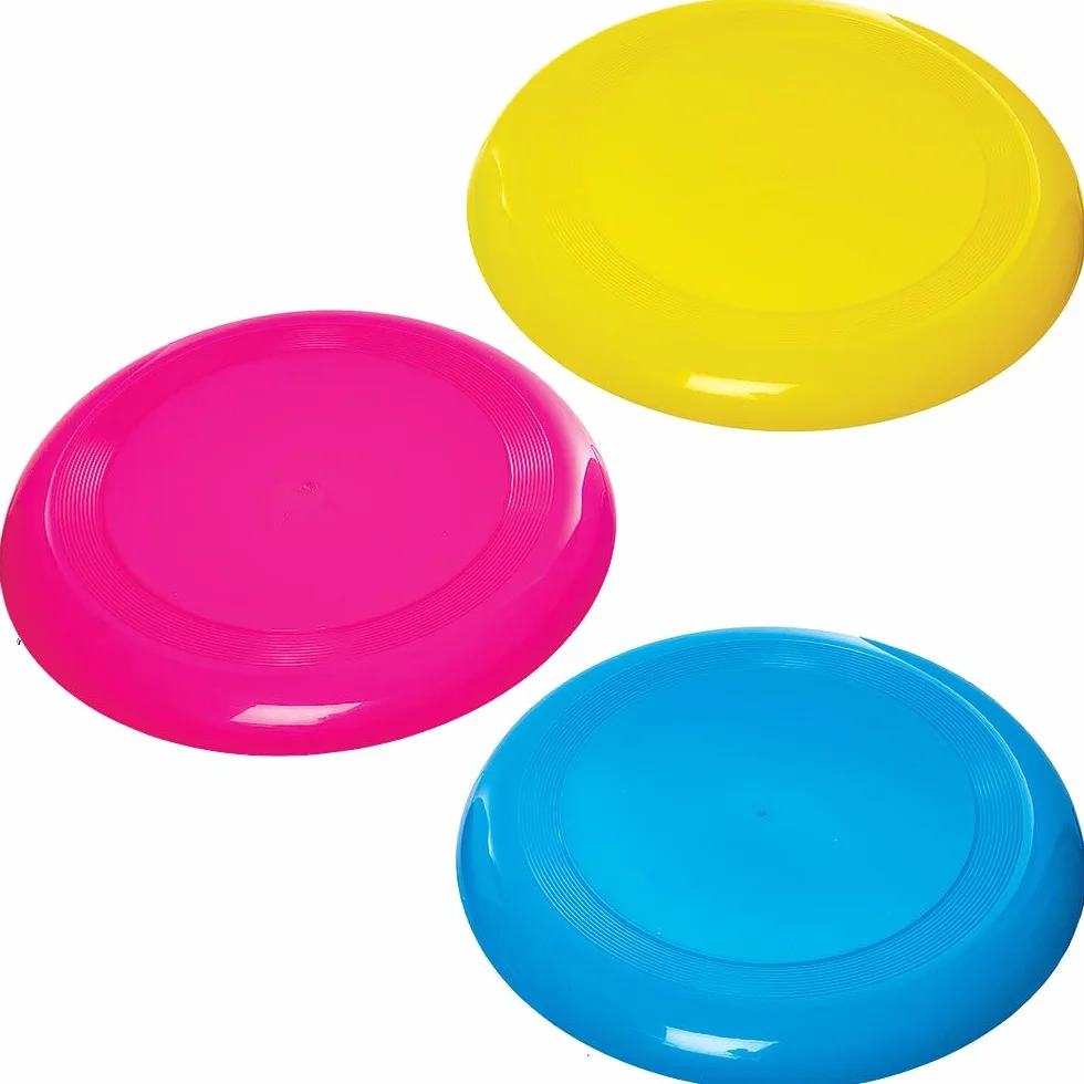 Baker Ross FN152 Large Frisbee Flying Discs - Pack de 4, Jouets d'été pour enfants