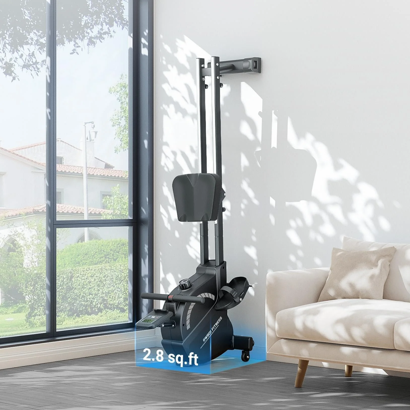 Rameur Pliable Magnétique 16 Niveaux Résistance Silencieux avec APP Support Tablette