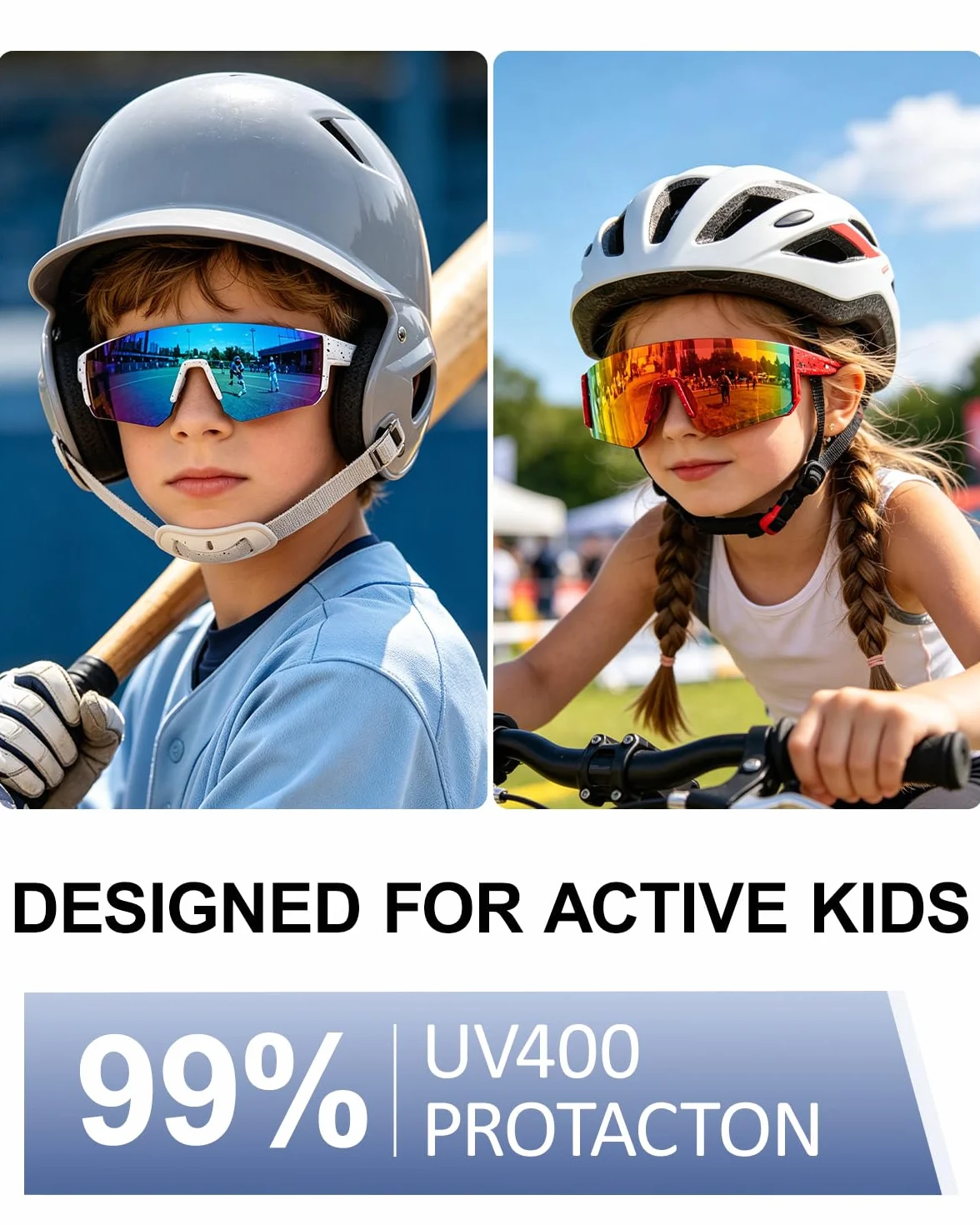 Lunettes de Cyclisme Enfant UV900 Polarisées 5 Pièces