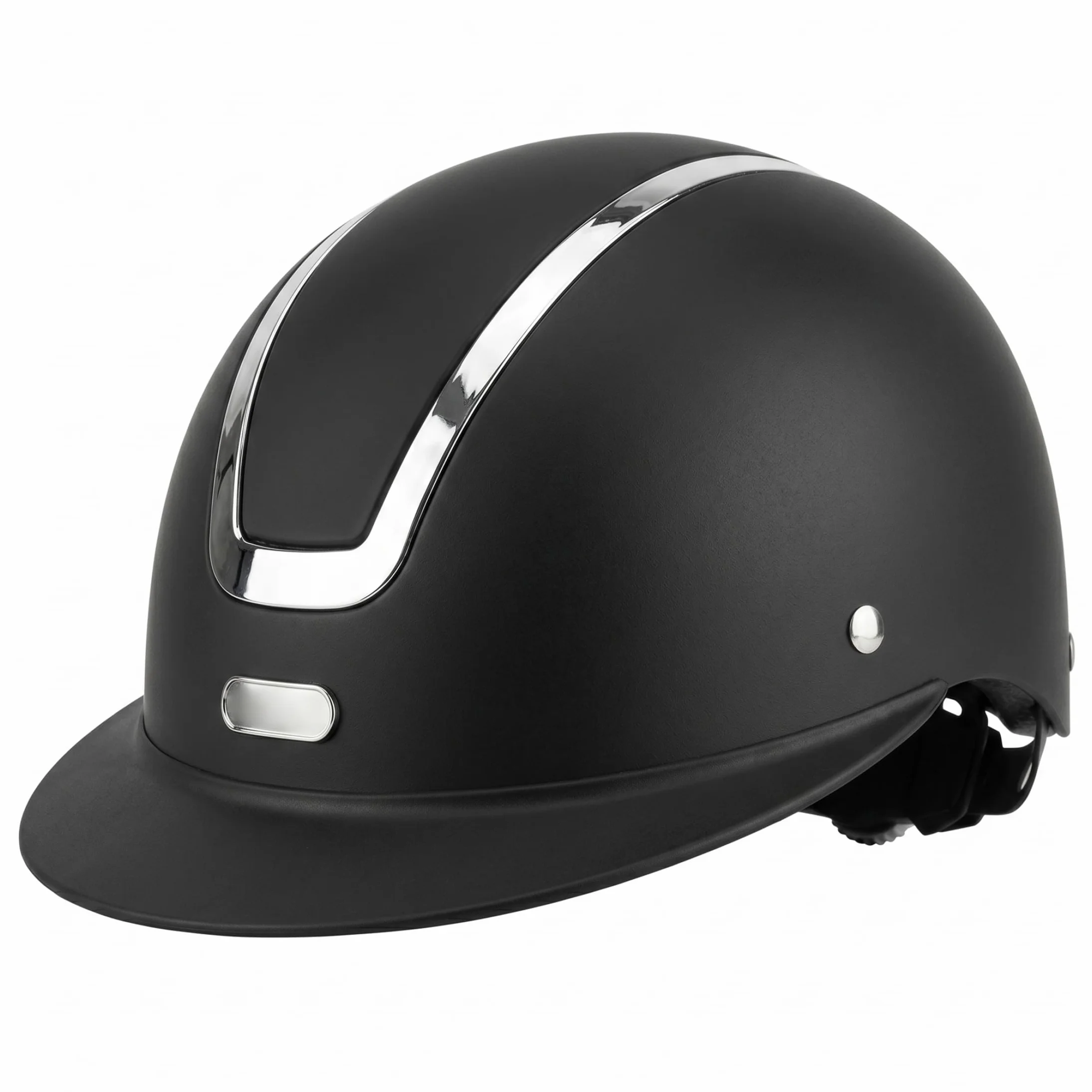 Casque d'équitation Enfants résistant aux Chocs Plein air Noir Mat ajustable 48-52cm