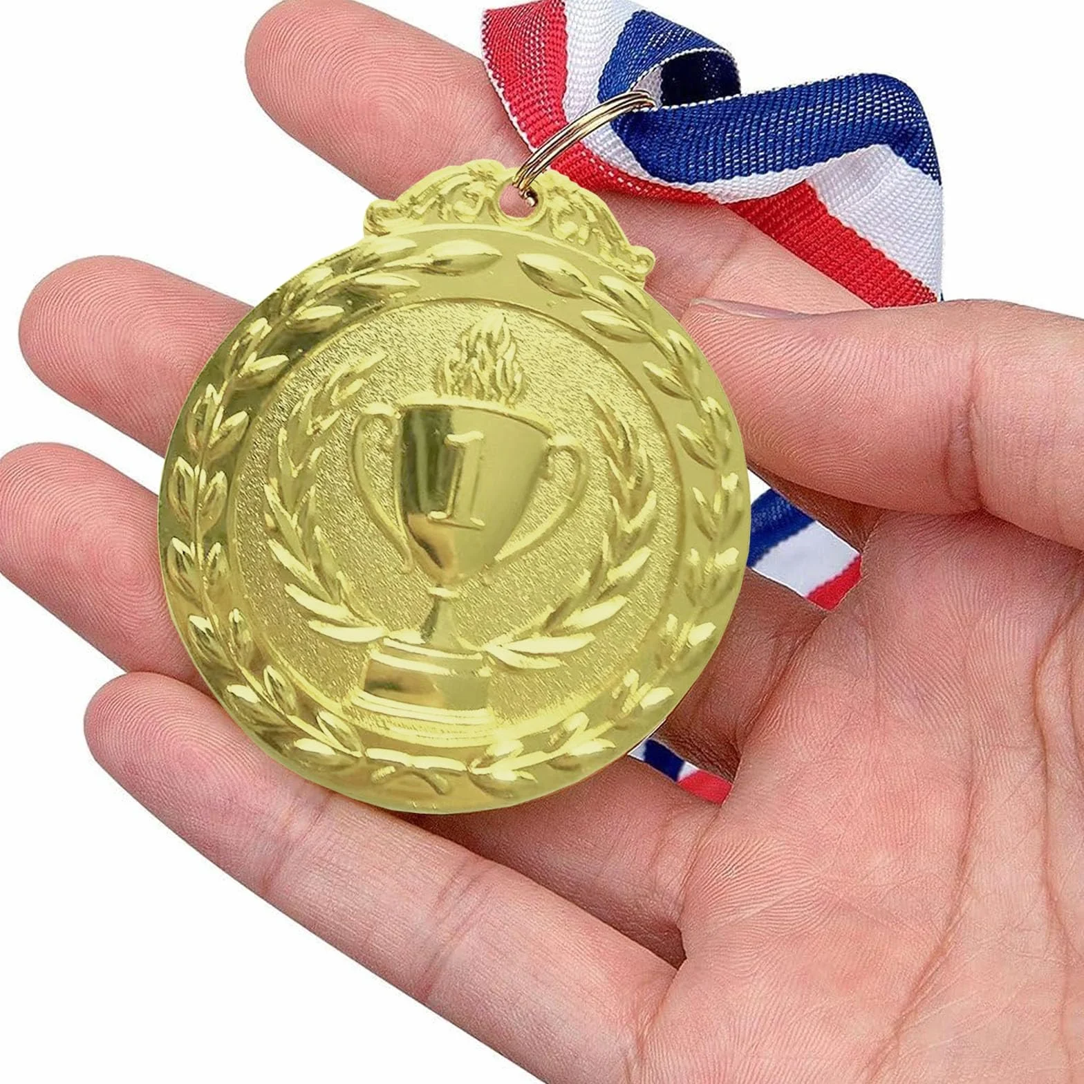Médaille de Récompense Or Argent Bronze avec Rubans Cou, Style Olympique 5 cm