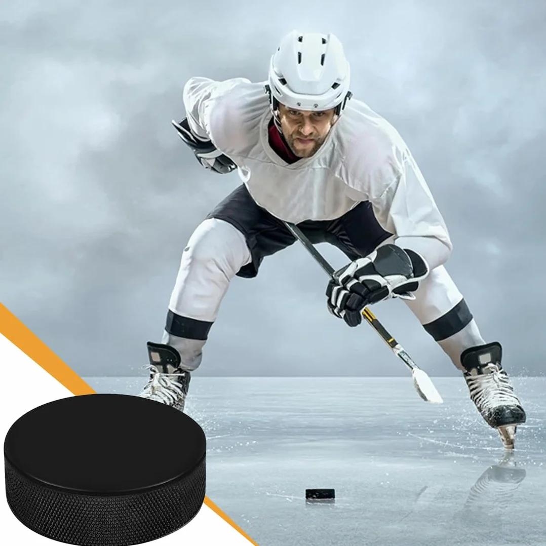 2 Pièces Pucks de Hockey de Pratique, 3 Pouces, Mousse, Entraînement Classique, Intérieur et Extérieur, Noir
