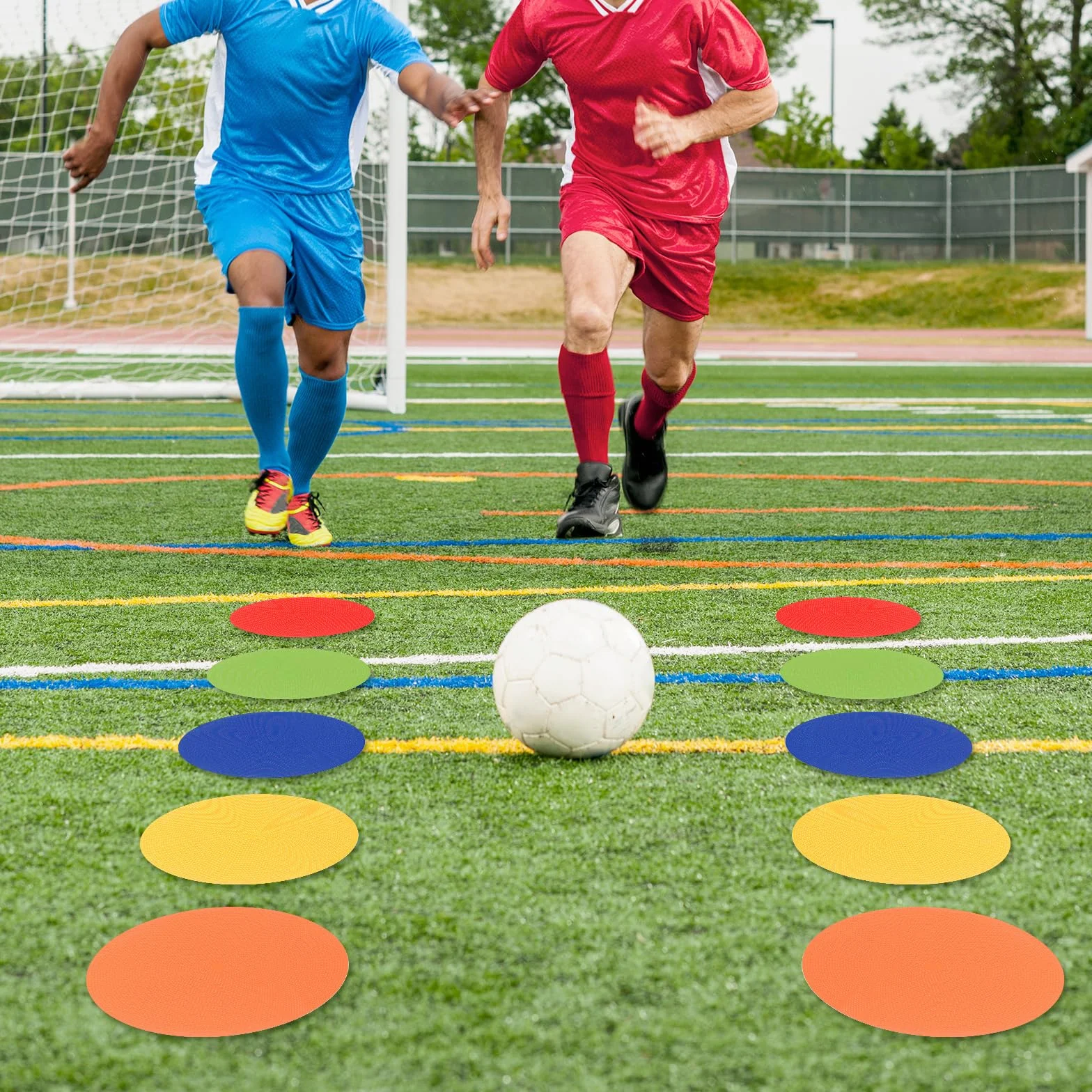 MIVIDE 20pcs Disque de Marquage Plat 23 cm, 5 Couleurs, Plot Sport pour Football Entraînement