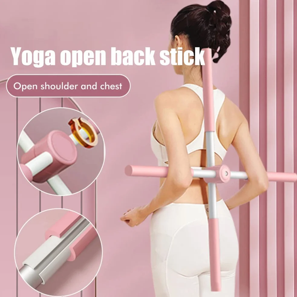 Ejoyous Bâton de Yoga Correcteur de Posture pour Musculation Pilates Étirement du Dos