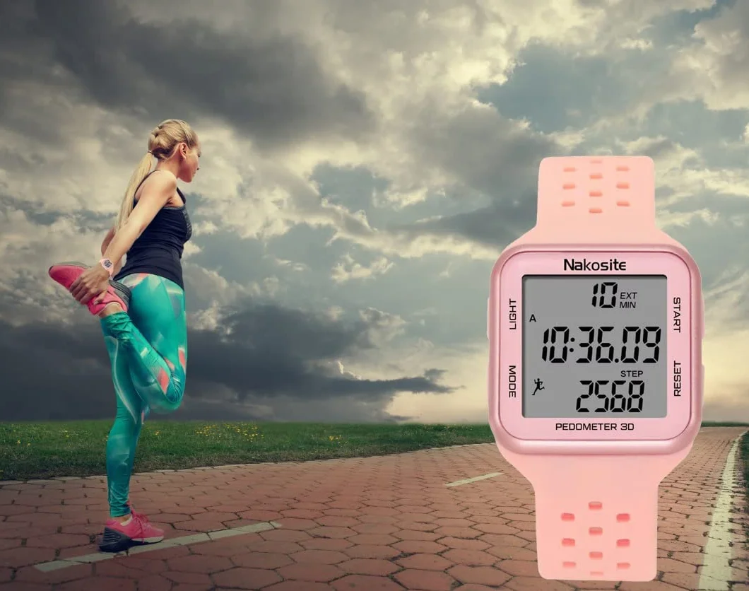 FIT2433P Smartwatch Montre Podometre Compteur de Pas Précis Alarme Homme Femme Enfant Rose