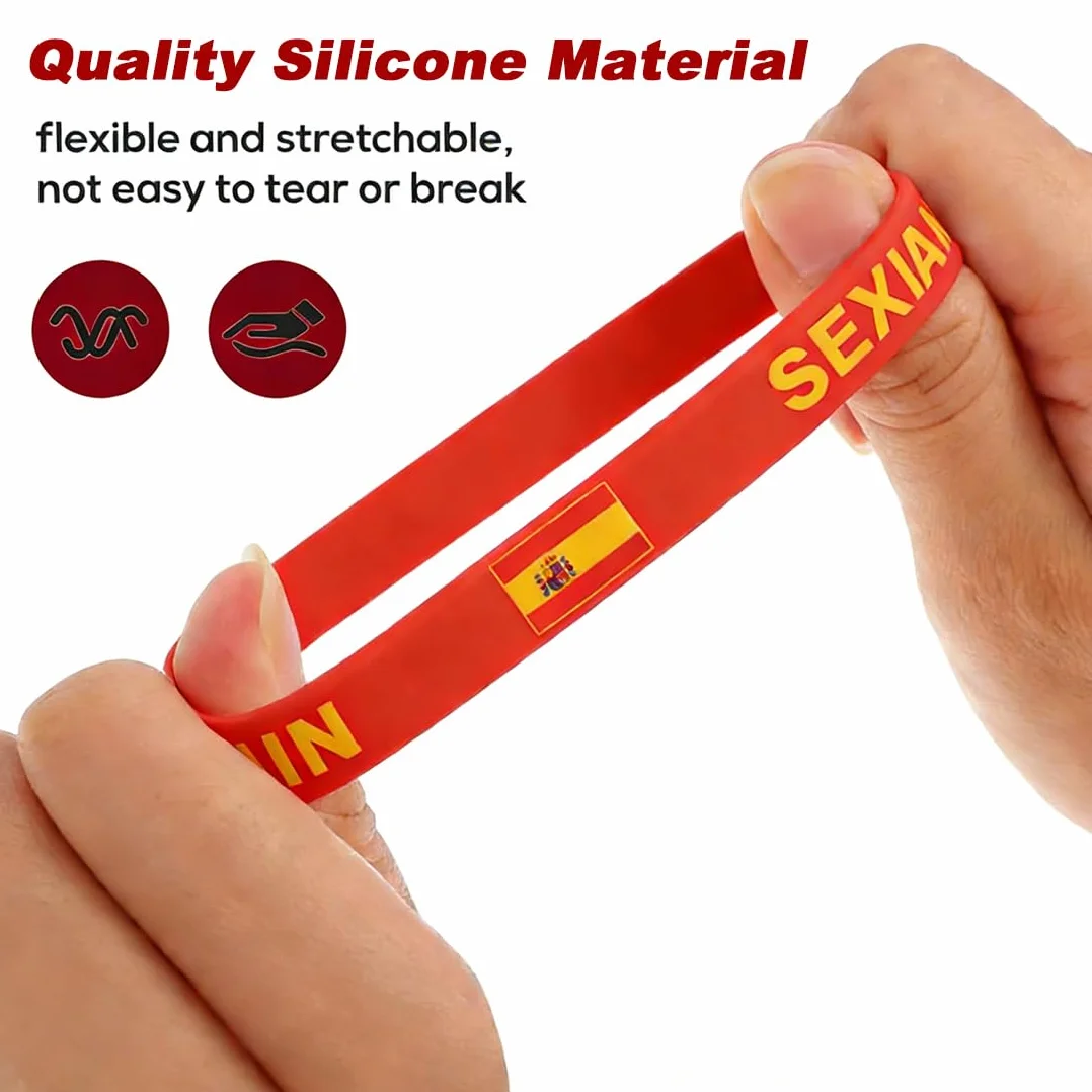 Spanische Flag Silicone Wristbands Bracelet Robuste Durable Drapeau Spanische Sport Coupe Du Monde Souvenirs Football