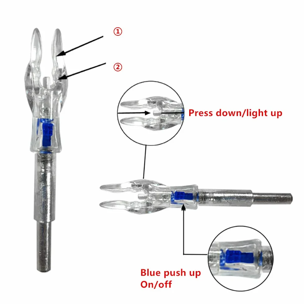SHARROW LED cames de flèche encoches lumineuses pour arbre de flèche diamètre intérieur 4,2 mm, arc à poulies sport tir à l'arc accessoires