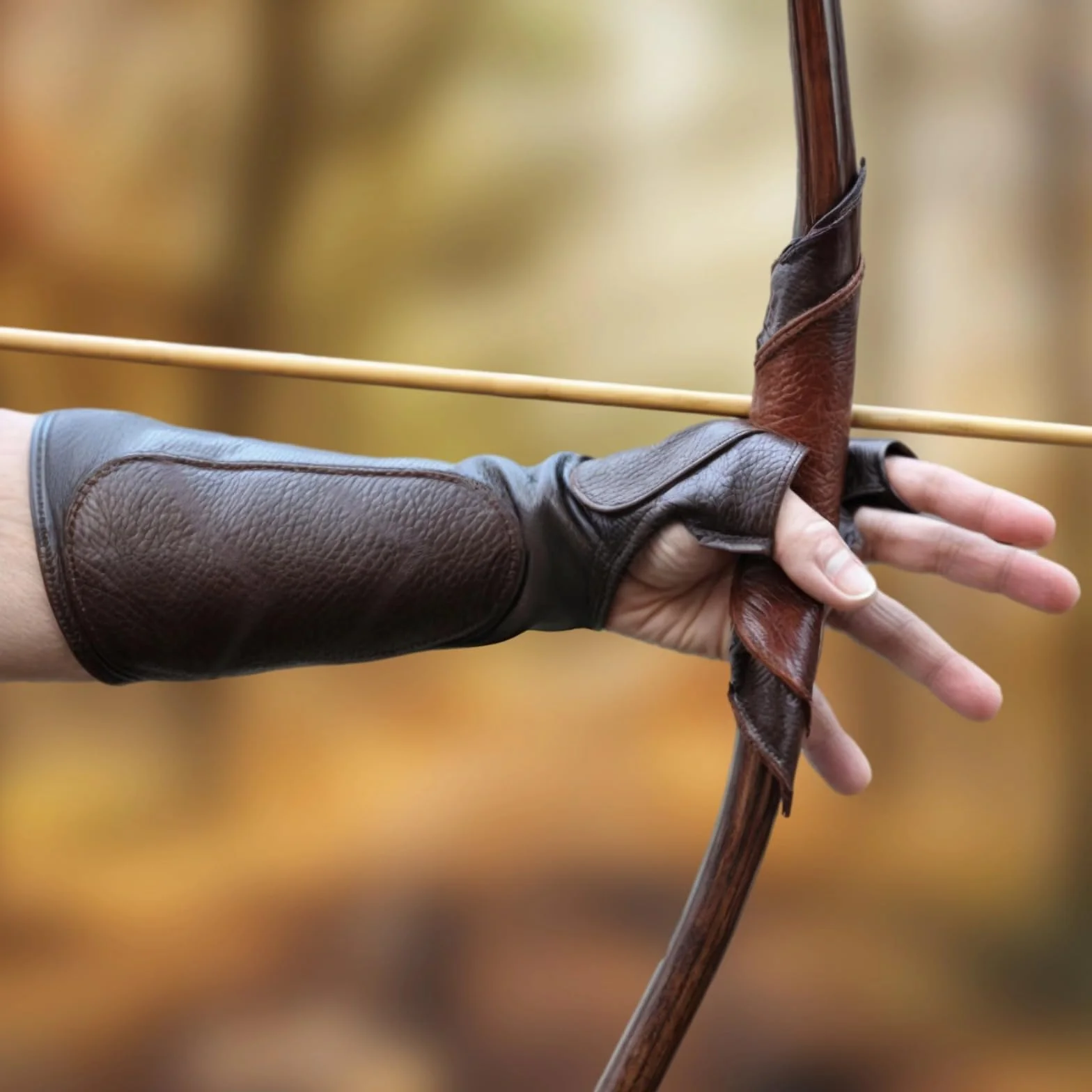Protège-bras en cuir pour archers, équipement de protection réglable