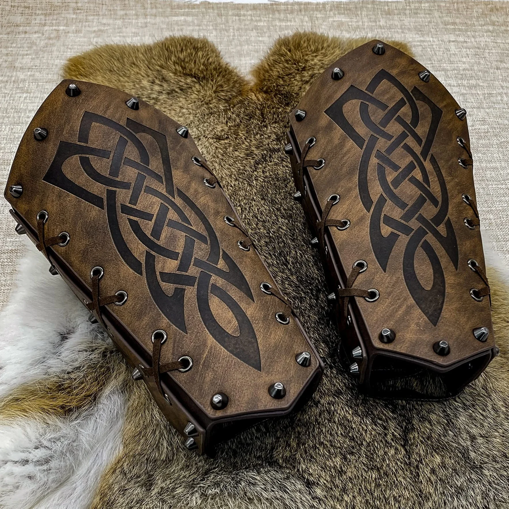 Bracelets Viking pour Homme en Faux Cuir, Protège Bras Médiéval, Accessoires LARP