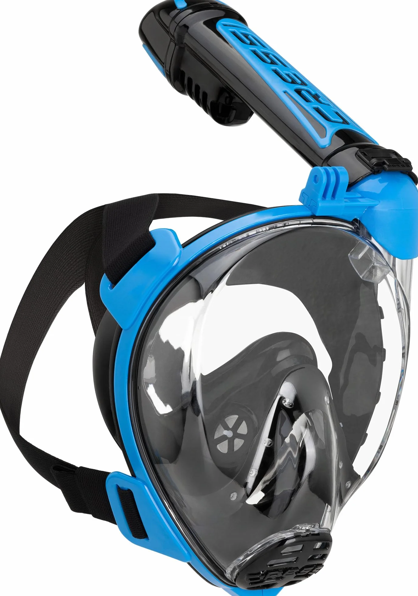 CRESSI Duke Action Full Face Mask Masque Intégral CO2 Safe Grande Vision Snorkeling No Fog avec Tuba Dry Support pour Caméra d’Action