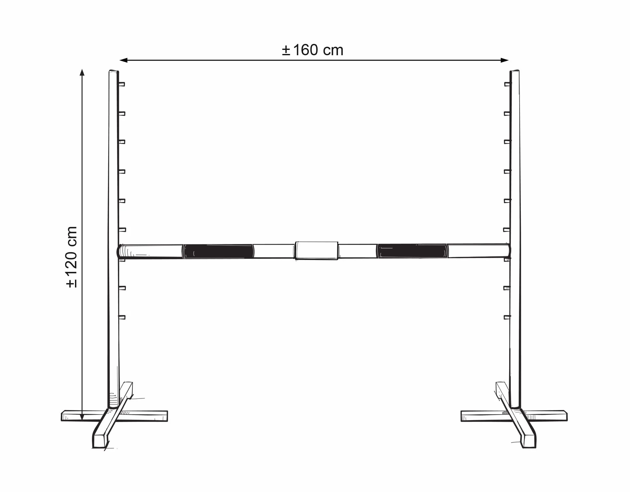 Hobby Horse Obstacle de Saut 160 cm avec Deux Faisceaux 50 mm Rose