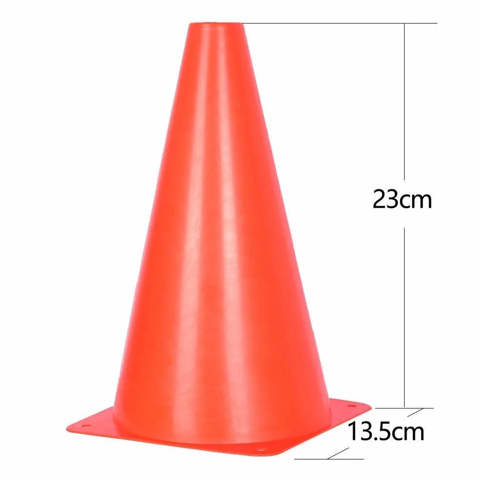 Ellien Lot de 10 cônes de signalisation orange 22,9 cm pour extérieur