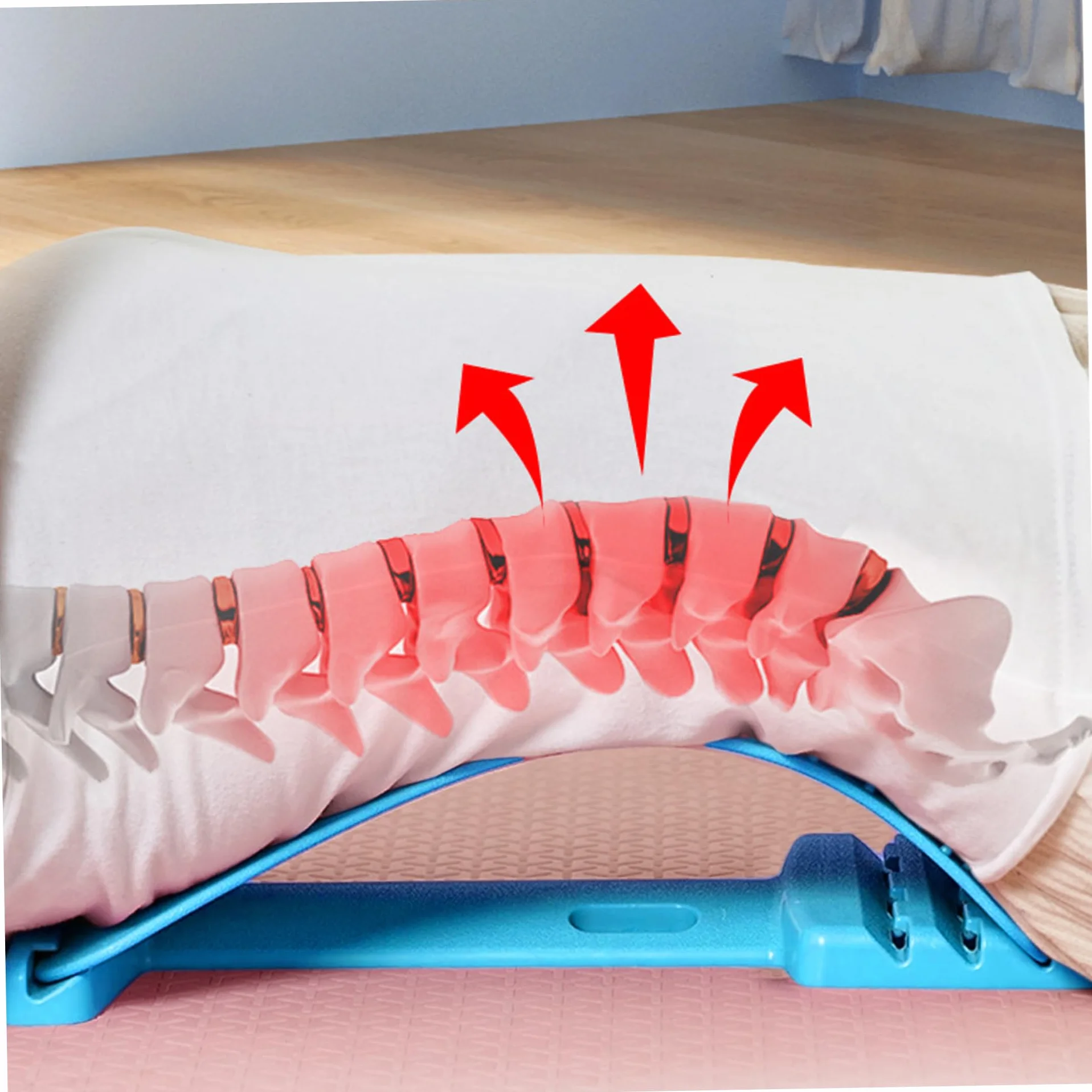 Planche lombaire antidérapante 4 niveaux réglables points de massage 3D bleu