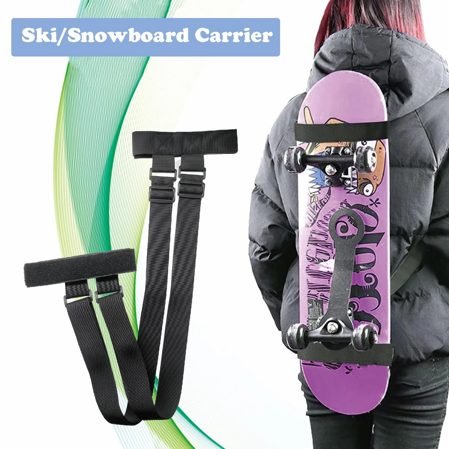 Sangle de Transport pour Épaule de Skateboard, Sac à Dos pour Longboard, Snowboard
