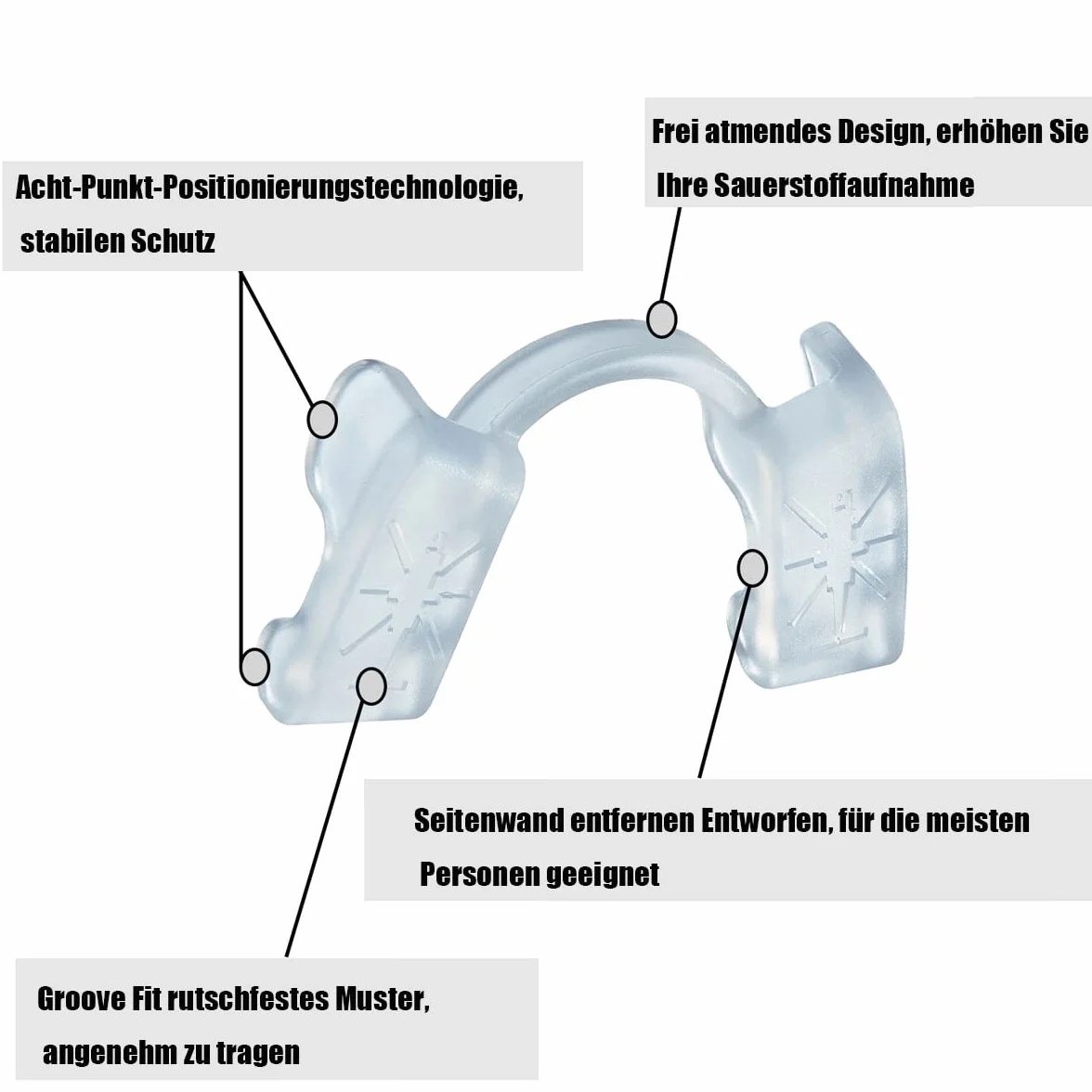 Protège-dents Powerlifting pour Sport et Fitness, Haltérophilie, Mâchoire Inférieure Transparent (1 Pièce)