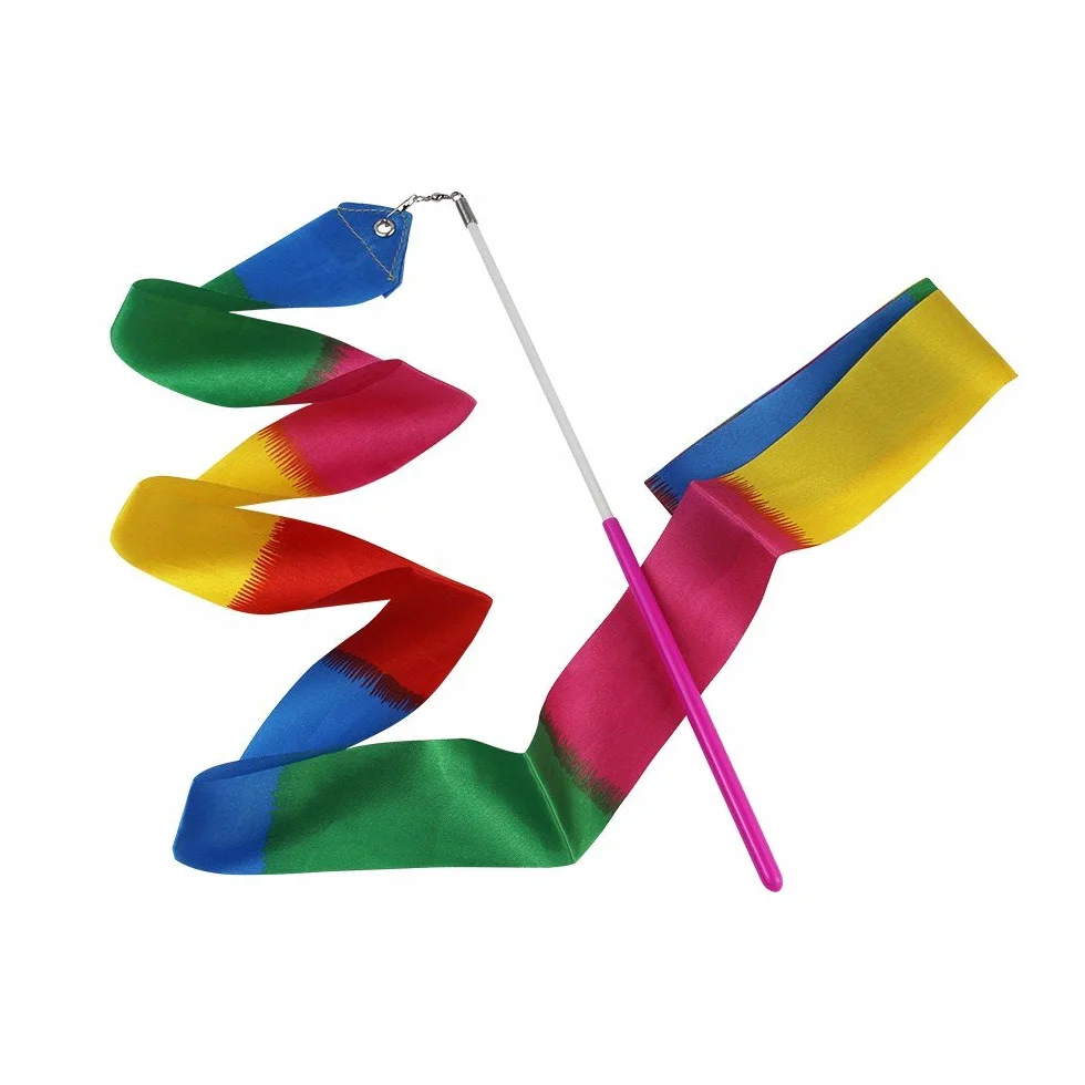 10 Pièces 2 Mètres Rubans de Gymnastique Rythmiques pour Enfants, Danse Baton Tournoyant, 10 Couleurs