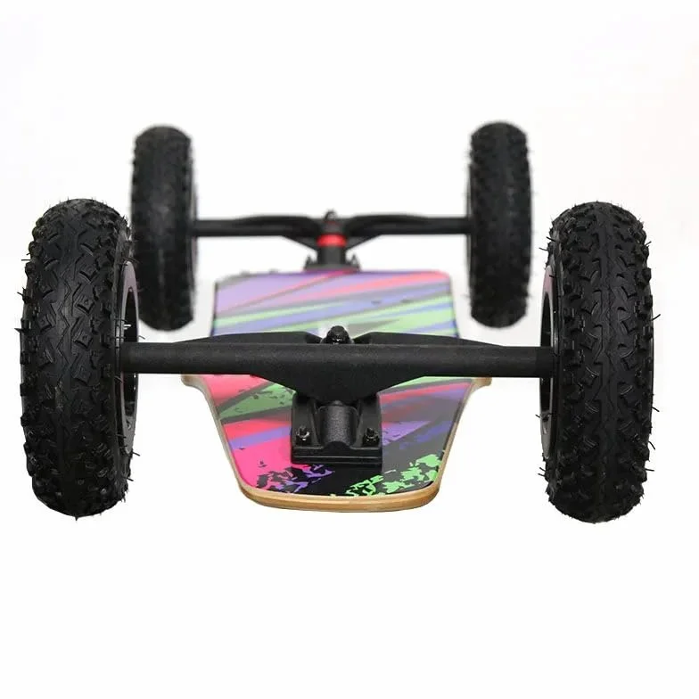 Howzit PeakFlow Mountainboard Tout-Terrain 96cm Bois de Bouleau 9 Plis Trucks 36cm Roues 8 Pouces Fixations Velcro Freeride Kite-Skate