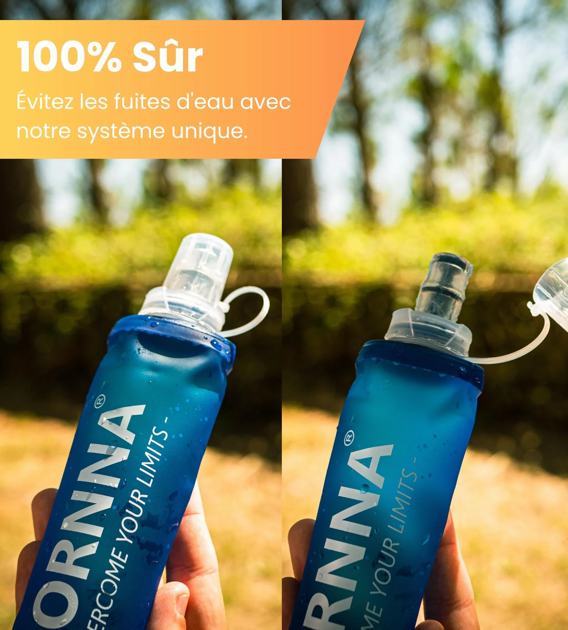 Gourde Souple Sans BPA 500ml 2PCS - Soft Flask Running Bouteille d'eau Sport Extérieur
