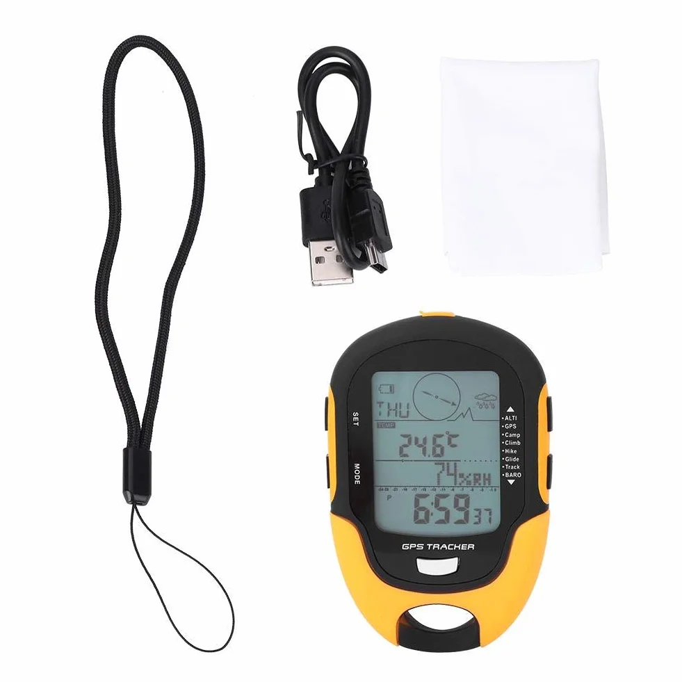 Altimètre Barométrique Numérique Multifonction GPS Baromètre Compas Portable avec Torche