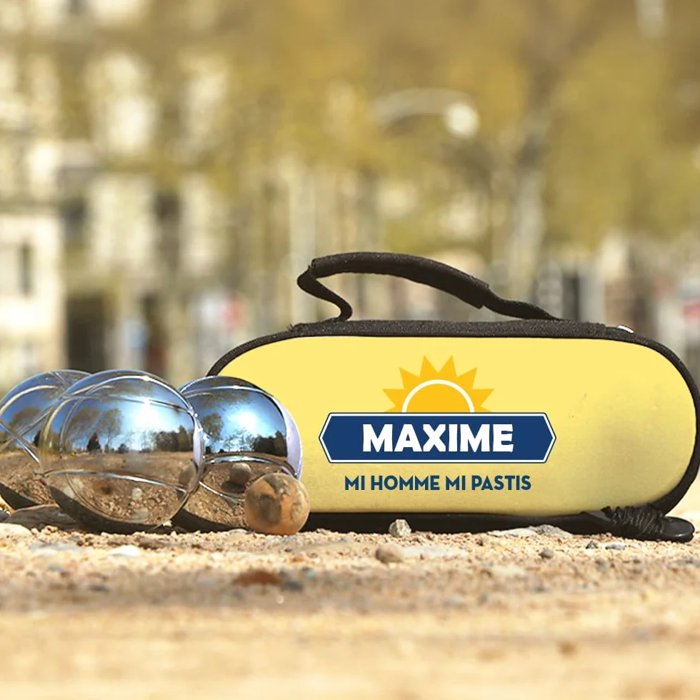 Sacoche Boule Pétanque Personnalisable en Coton - Sac Pétanque Cadeau Homme Femme
