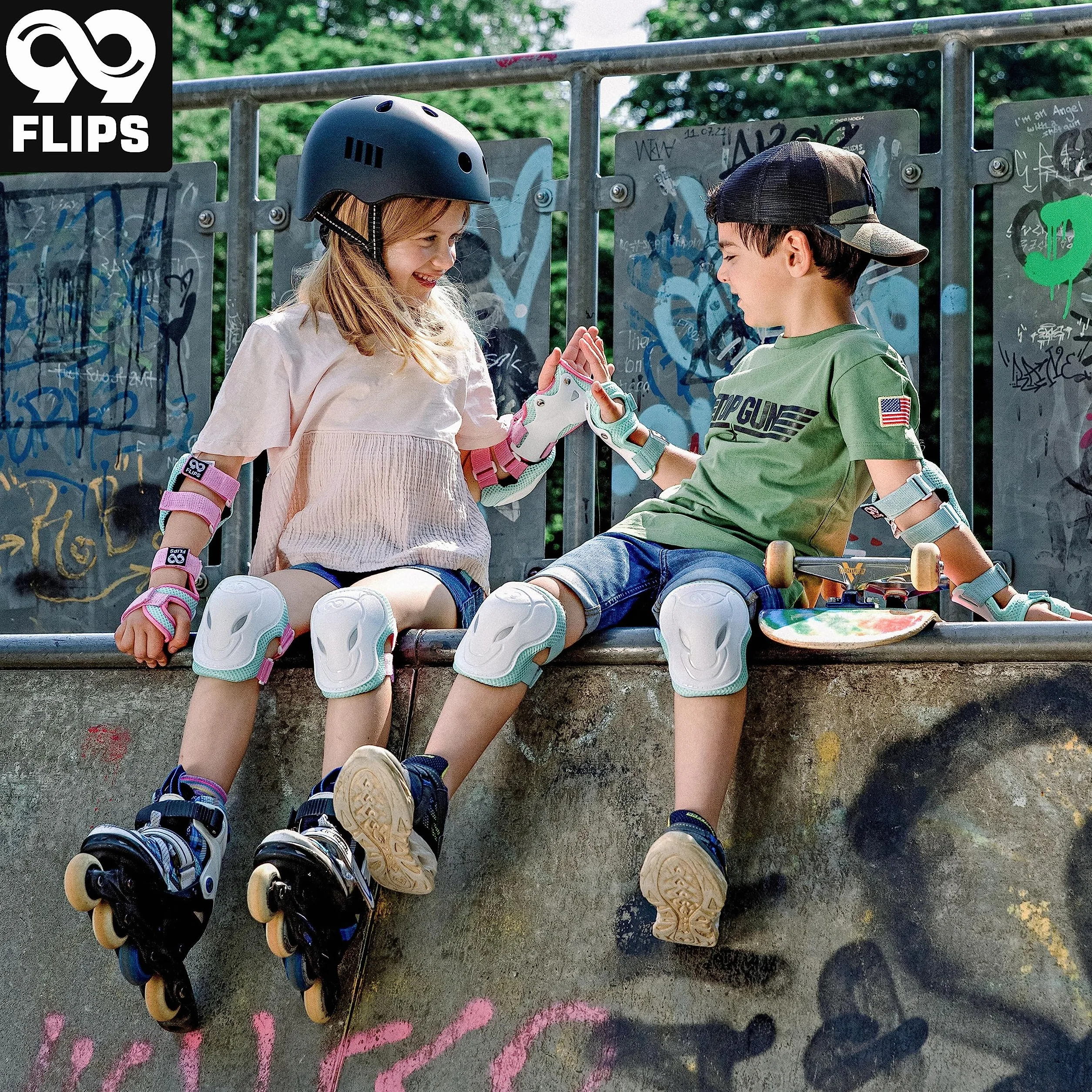 Protection Roller Enfant Fille Coudiere Set 6pc pour Roller et Skateboard Genouillere Protège-Mains
