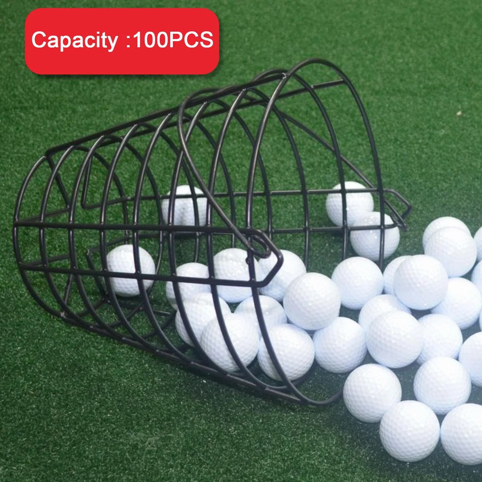 Panier de rangement de balle de golf - Seau pour 100 balles, récipient en fil, grande capacité