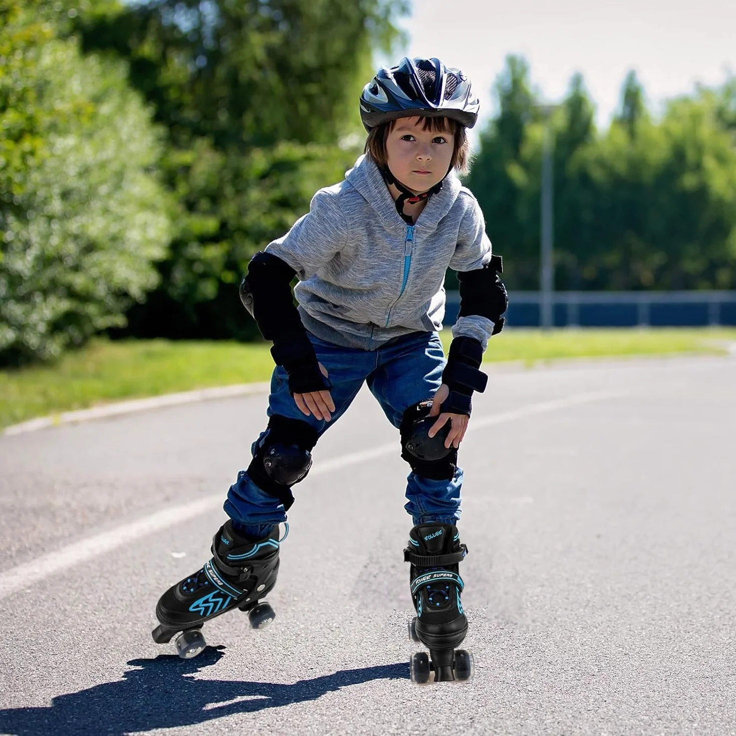 Patins à roulettes réglables pour Enfants Roues Lumineux Rollers en Ligne Quad Filles Garçon Débutants