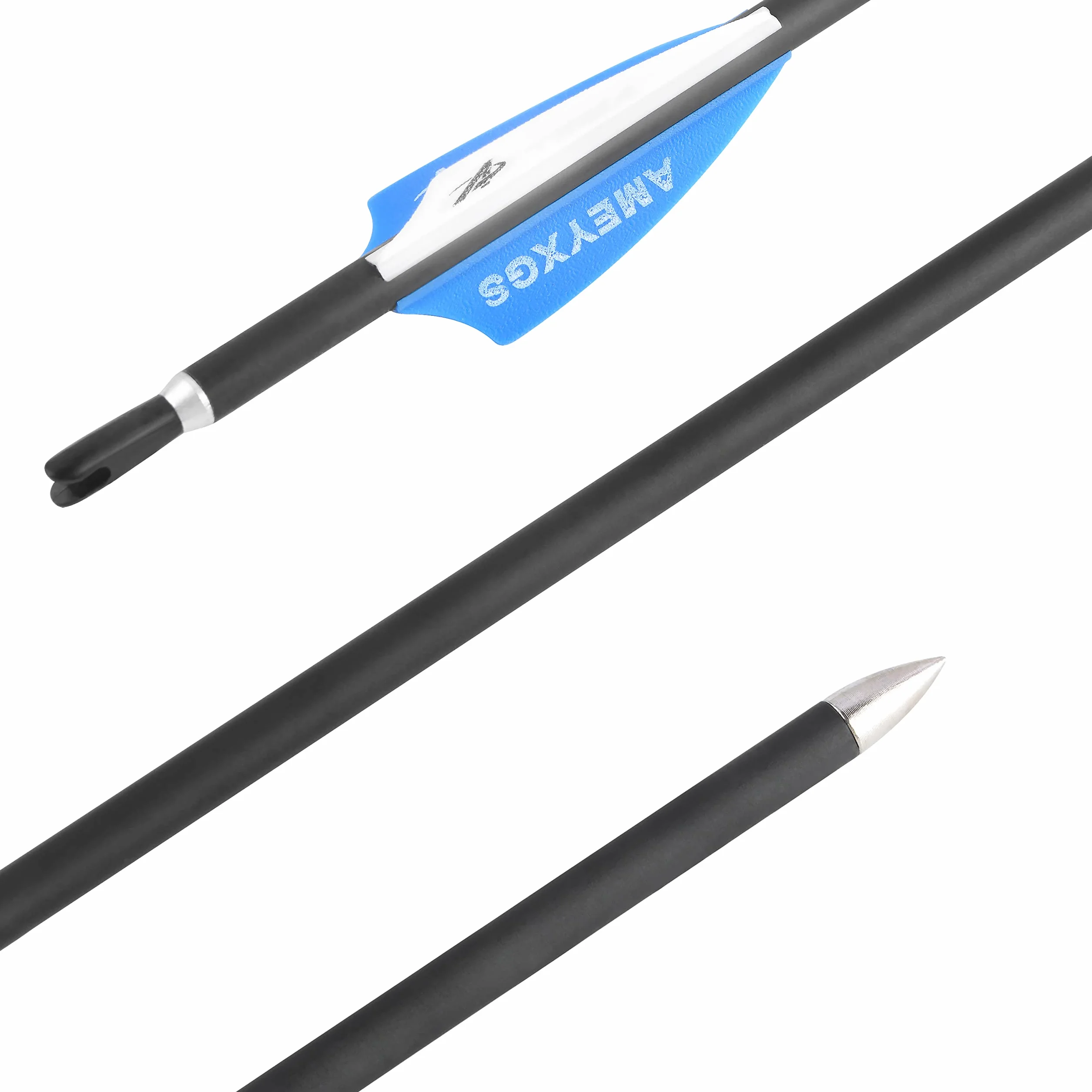 Flèches de tir à l'arc en Carbone 32" ID 4,2 mm 1000 Spine pour arc composé et classique 12/24 pcs