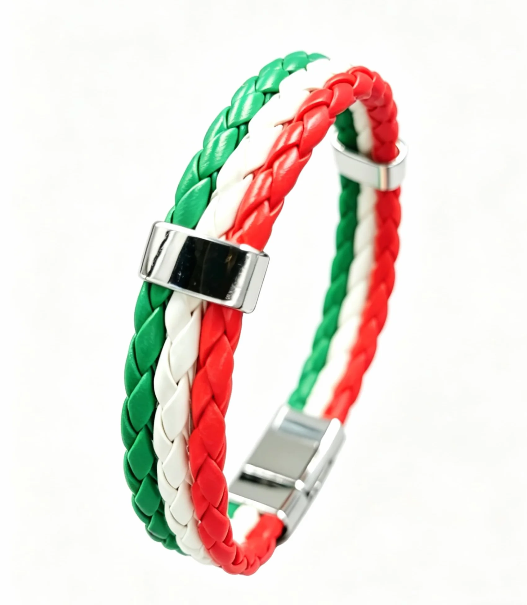 Bracelet en cuir tissé pour fans de football, fermeture en alliage d'acier, soutien équipe nationale