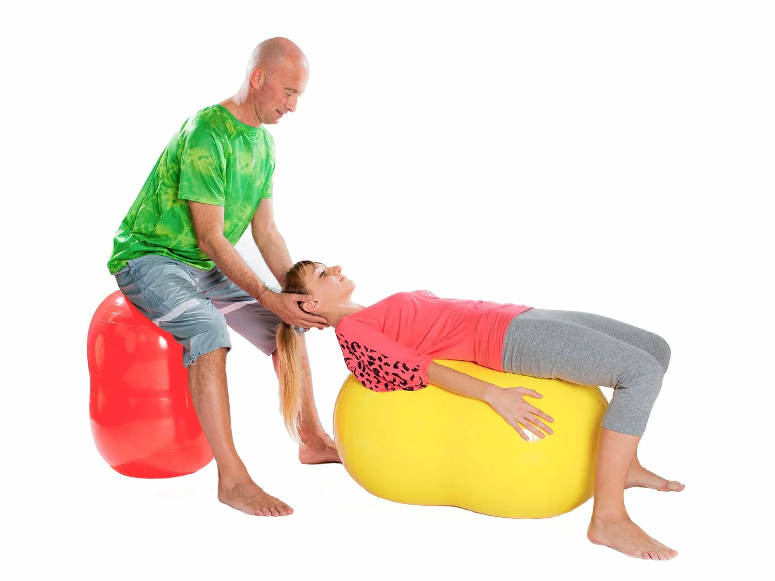 GYMNIC Physio Roll Ballon Double pour physiothérapie, exercices d'équilibre, coordination et soutien thérapeutique