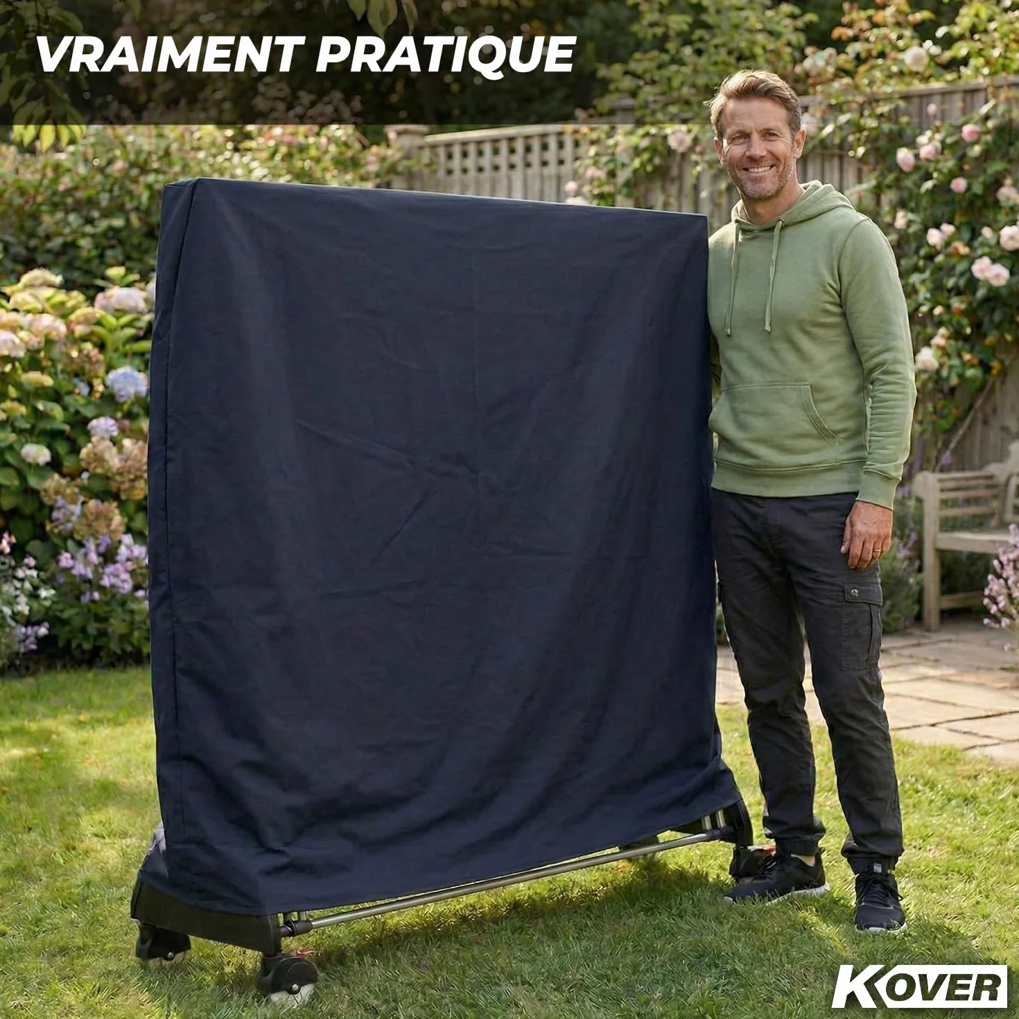 Housse Universelle pour Table de Ping Pong Pliable Imperméable Extérieur 185 x 70 x 165 cm