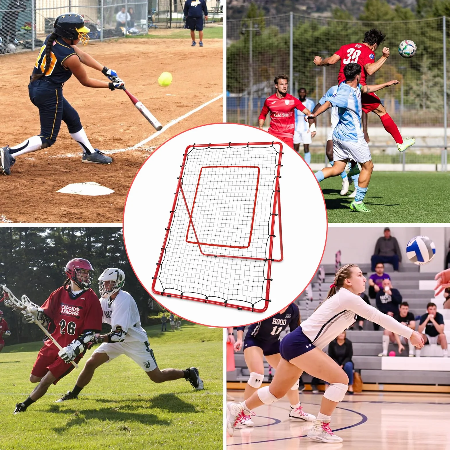 AKOZLIN Filet de rebond baseball softball 5 angles réglables 1,8 x 1,2 m avec zone de frappe sac de transport