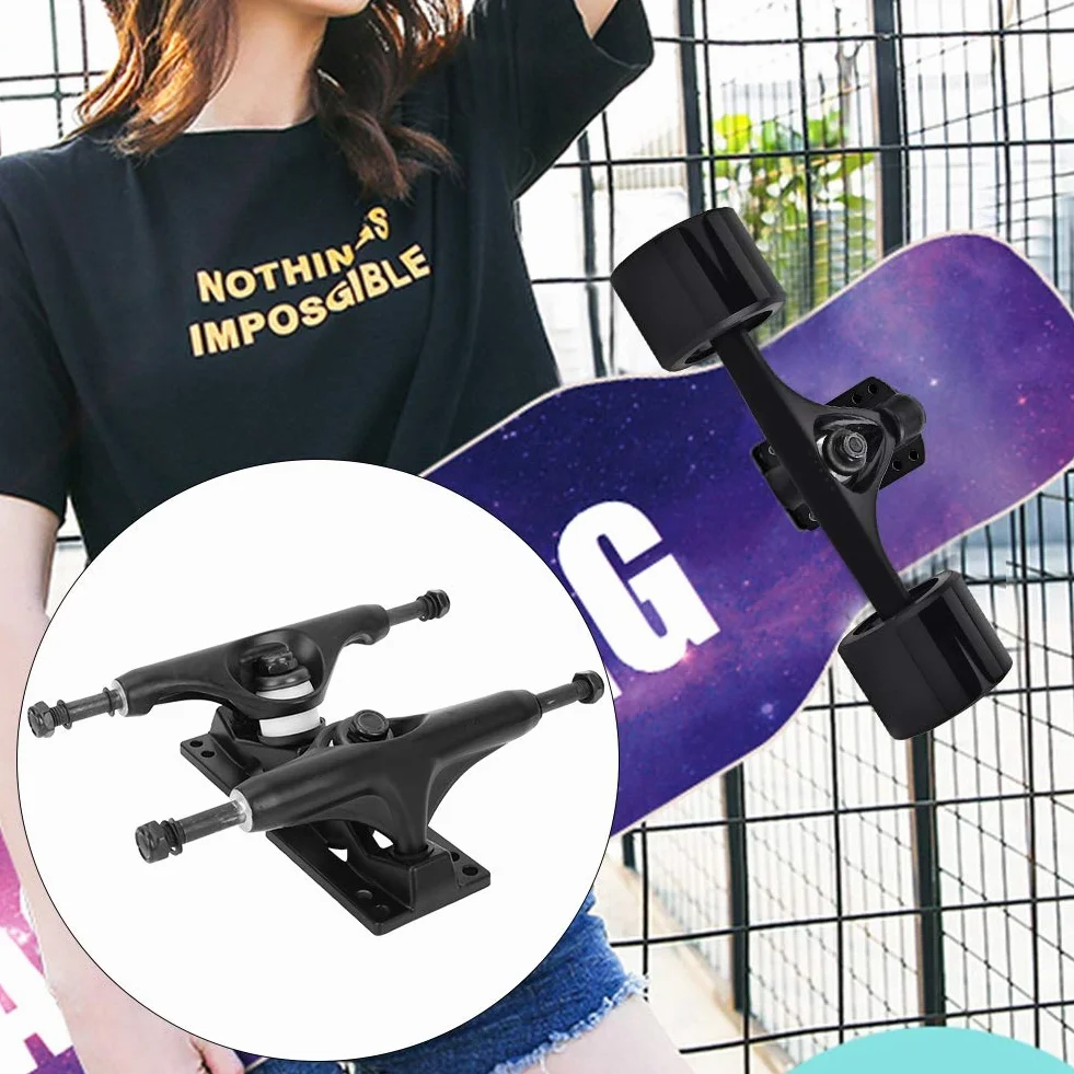Alomejor Trucks de Skateboard en Alliage Alu-Magnésium 2 pcs – Réglables pour Planche à roulettes, Longboard