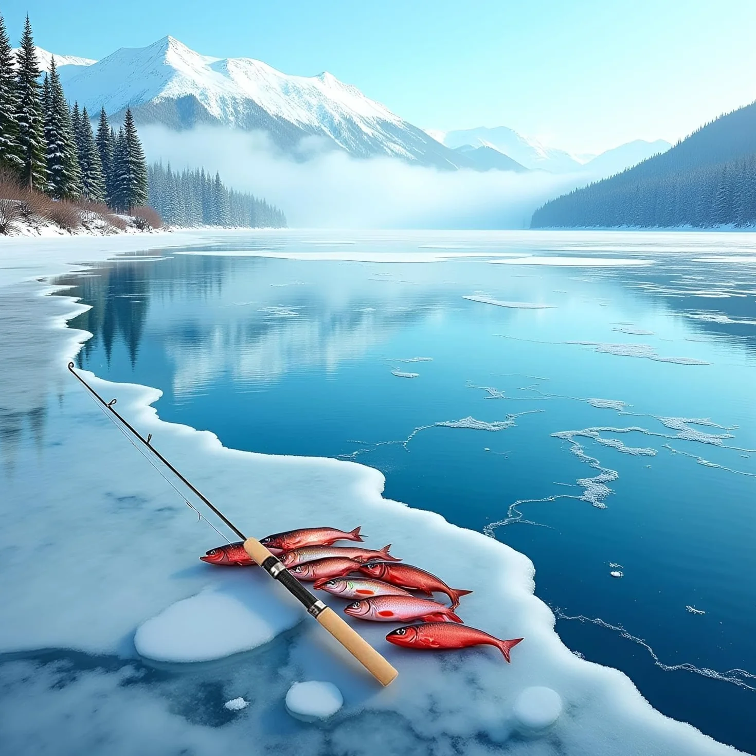 LCE cannes à pêche d'hiver sur glace dure sans moulinet ensemble