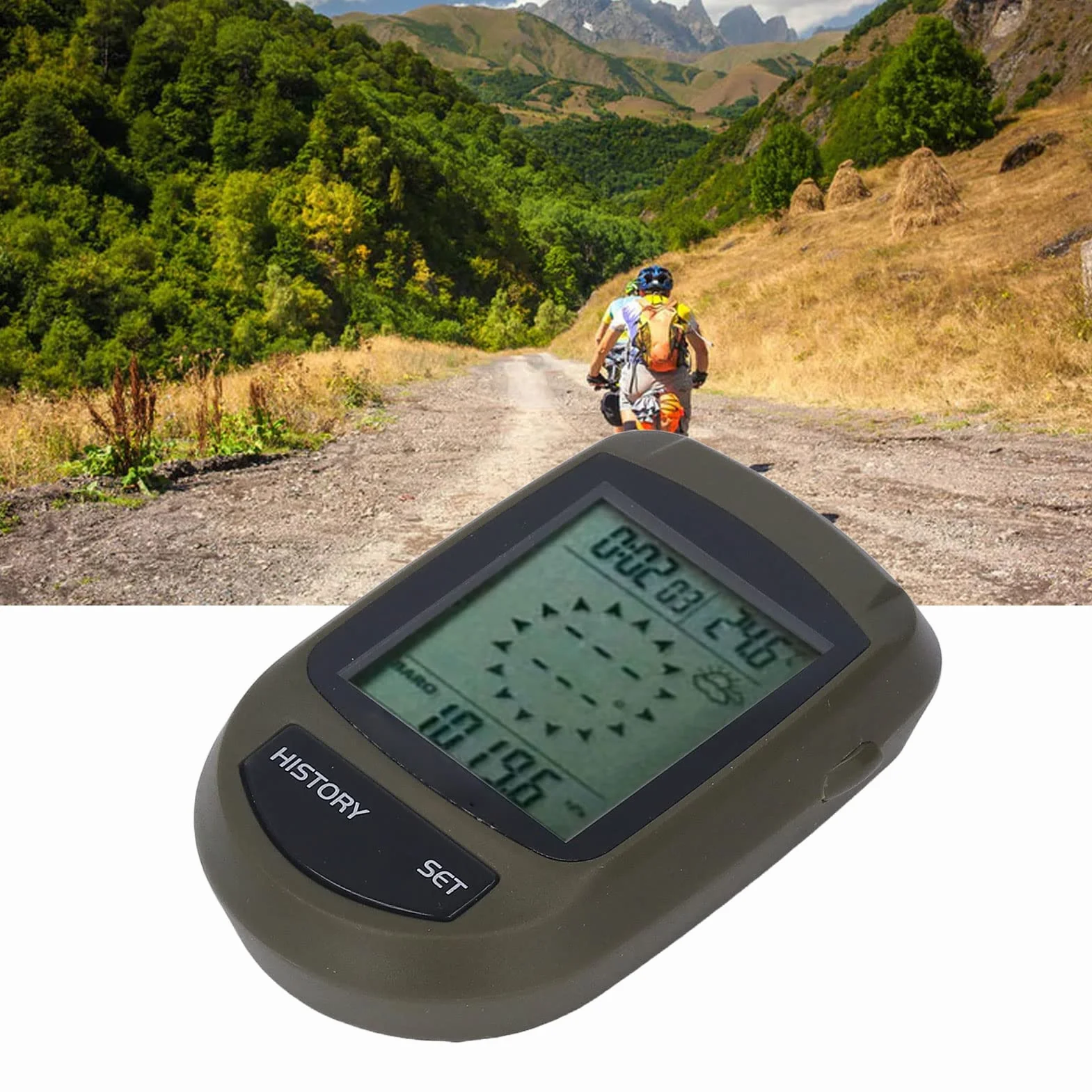Baromètre Multifonction 8 en 1 LCD Affichage Numérique Altimètre Altitude Température Horloge Moniteur Météo