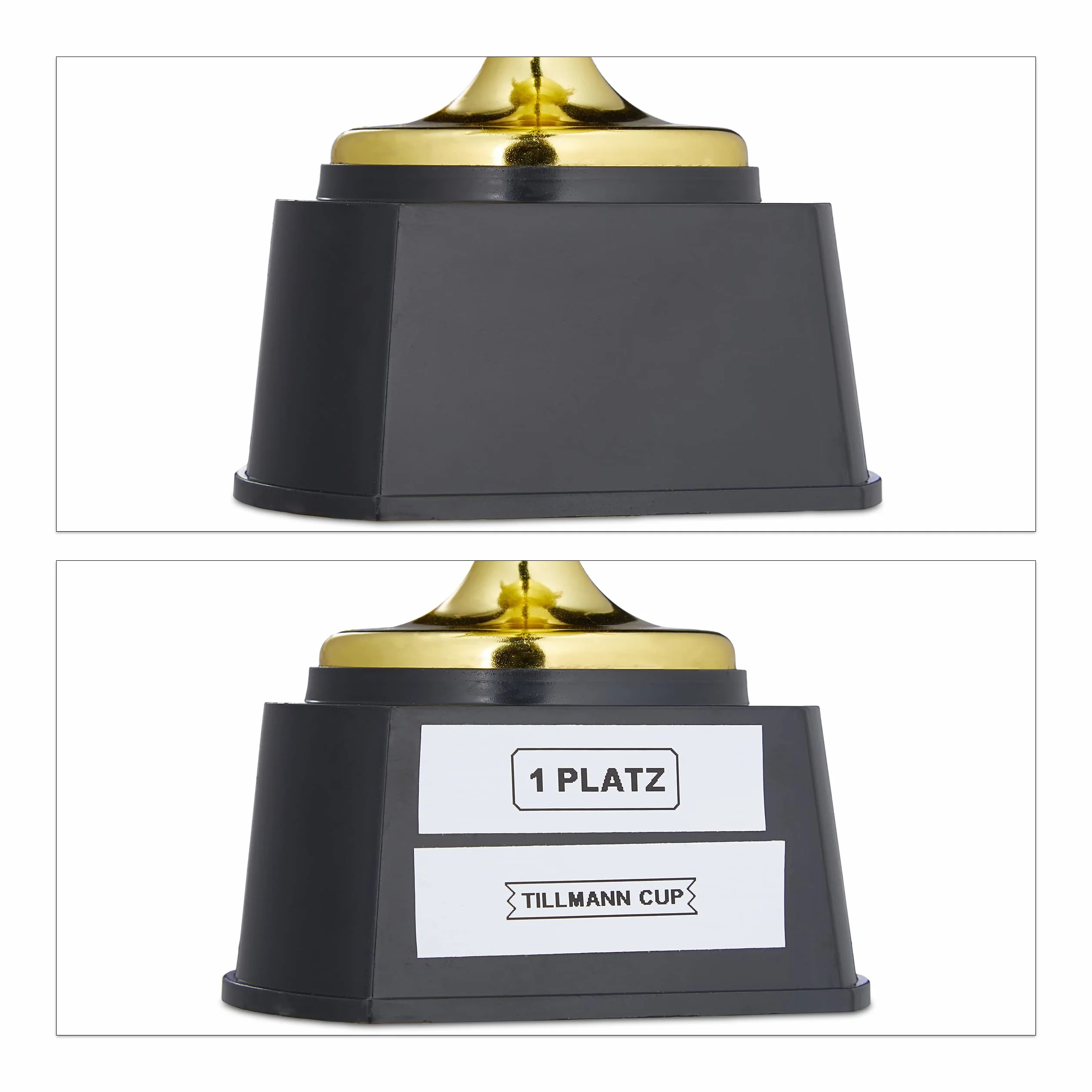 Relaxdays Trophée Lot de 3 Coupe sans Inscription à Anse Plastique