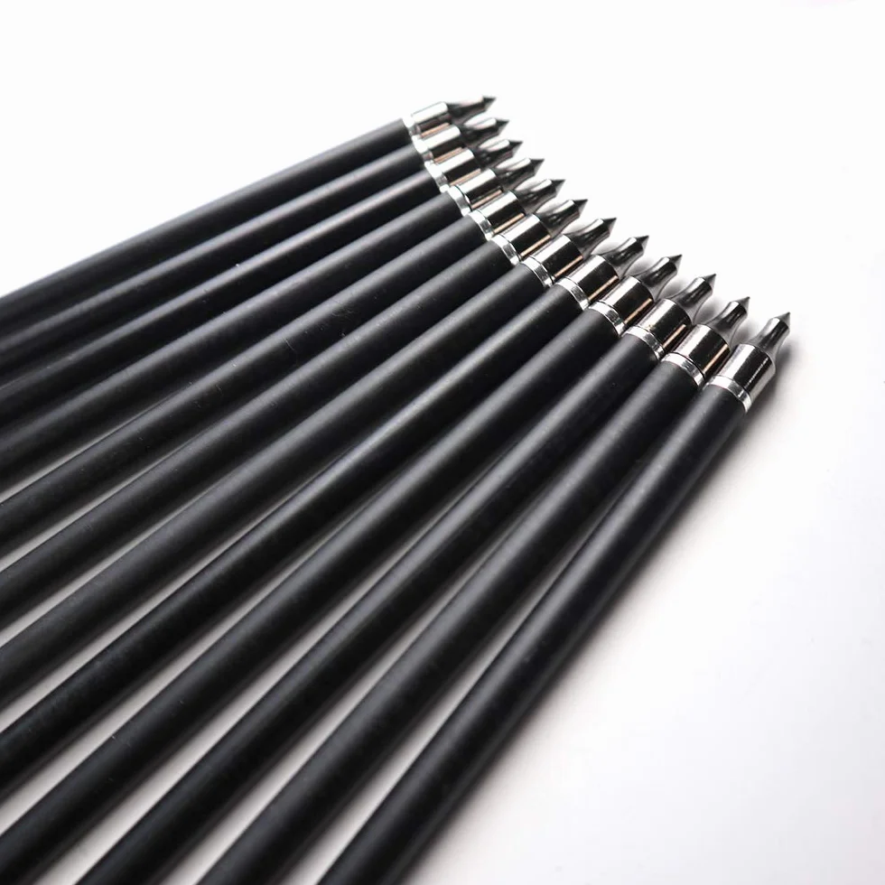 ACCMOS Flèches de Carbone pour Arbalète de Chasse 16-22 pouces Diamètre Intérieur 7.6mm Pointe en Acier Amovible