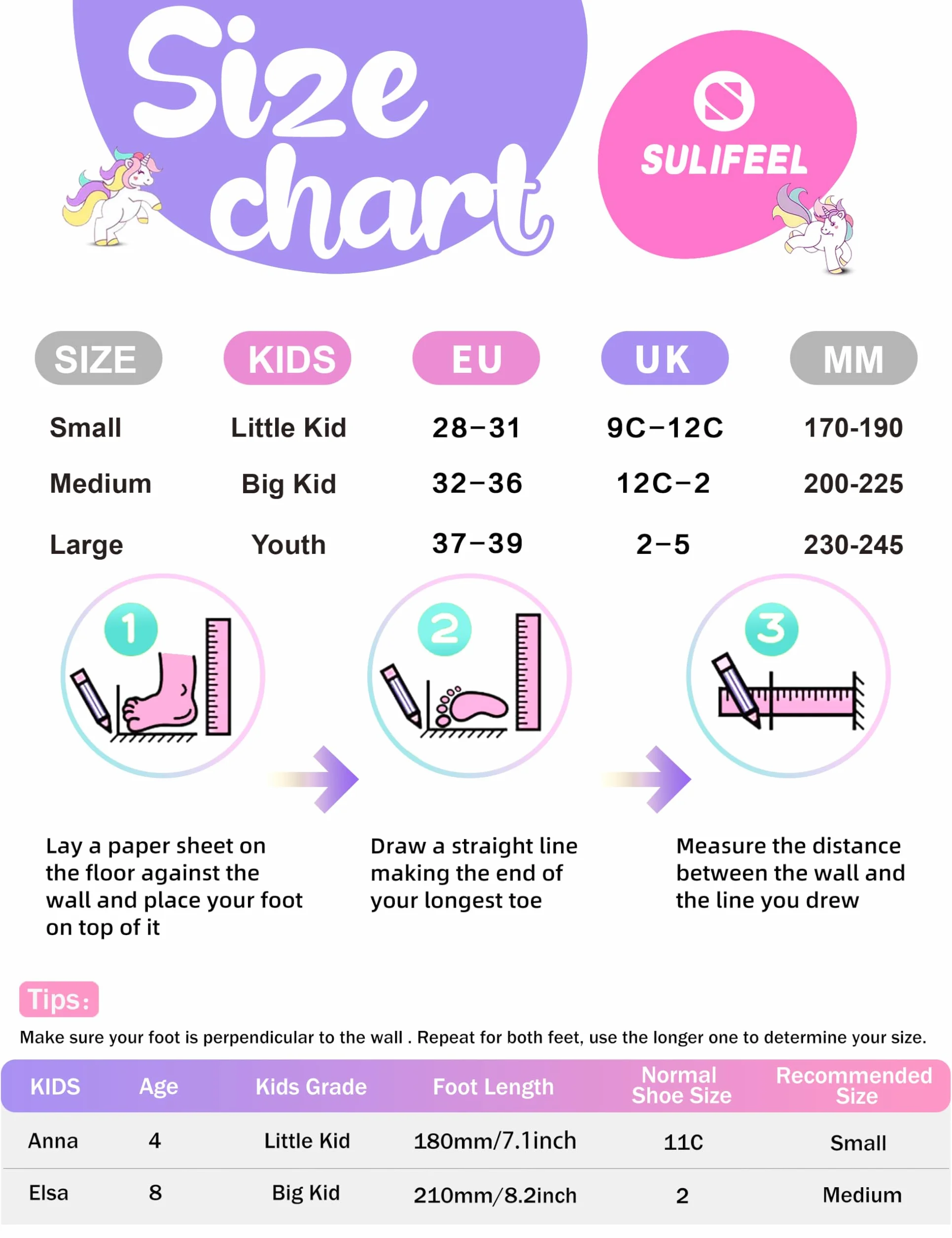SULIFEEL Rainbow Unicorn Roller Skates Patins à roulettes Réglable Roues LED, Rollers Quad Enfants Femmes