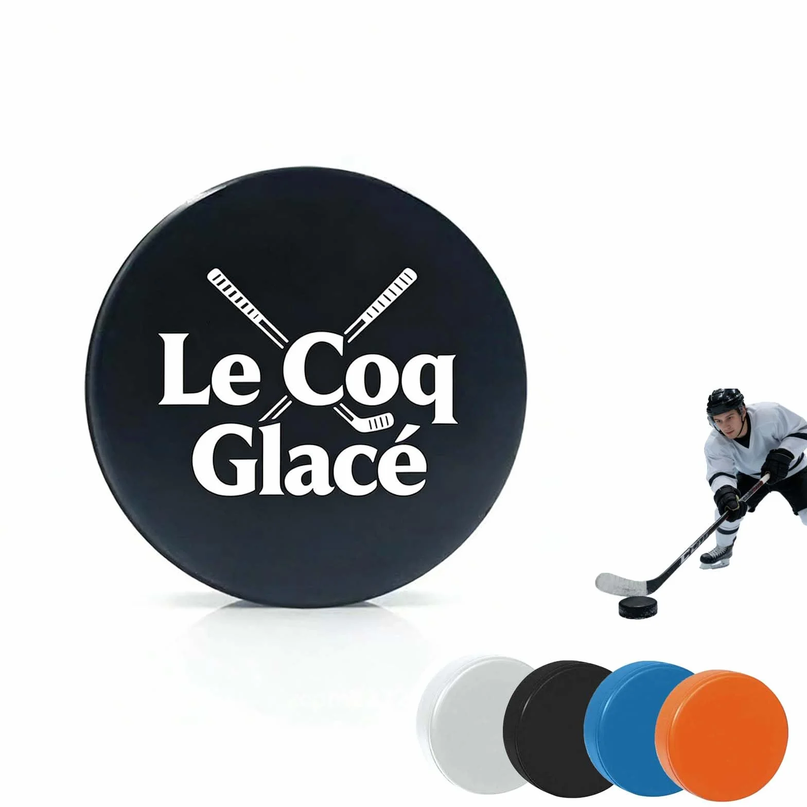 Palet de Hockey Personnalisé Photo Nom – Caoutchouc Taille Officielle – Cadeau Entraîneur Joueur