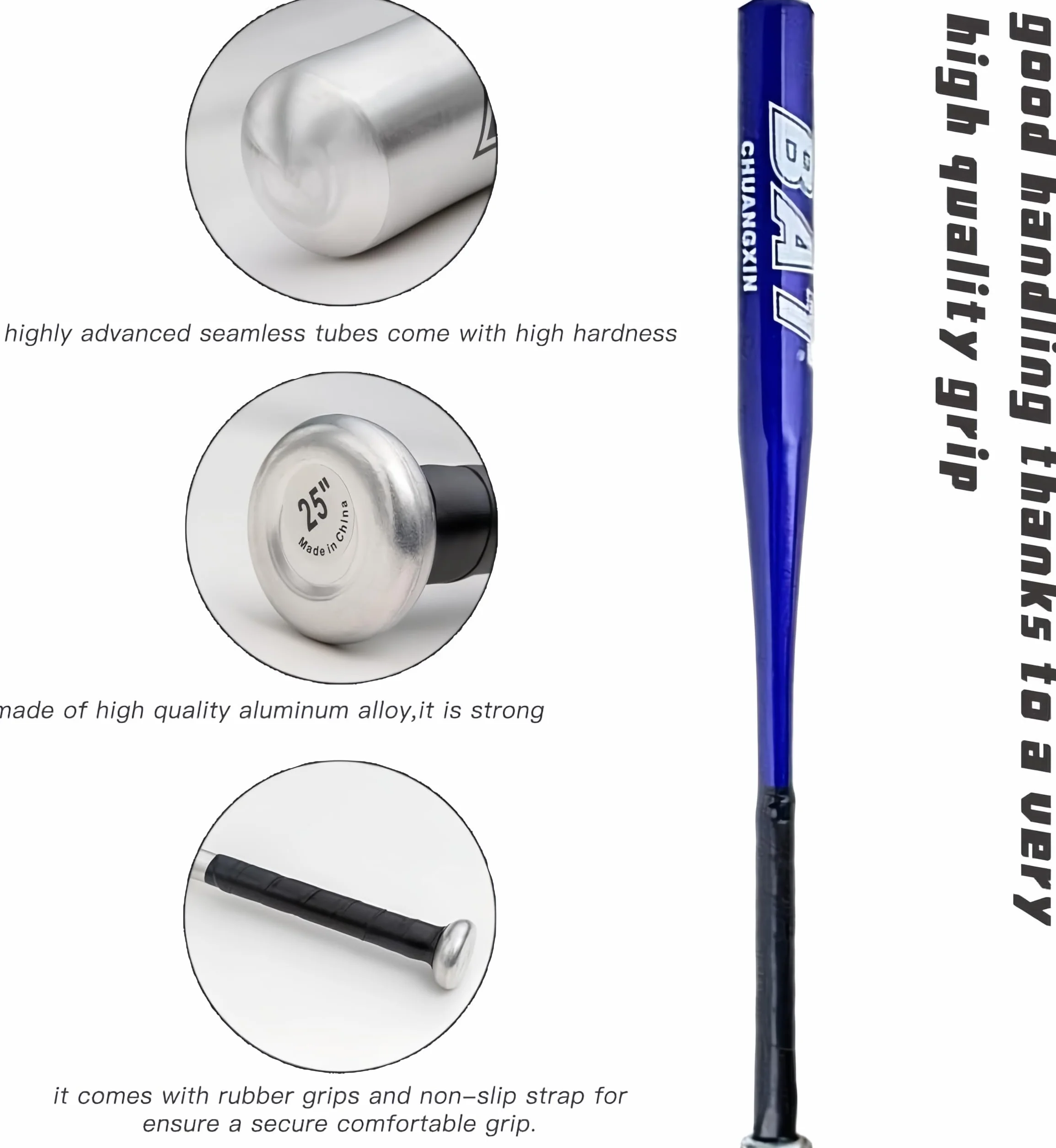 Battes de Baseball 25 Pouce Aluminium Adulte Léger 63.5cm