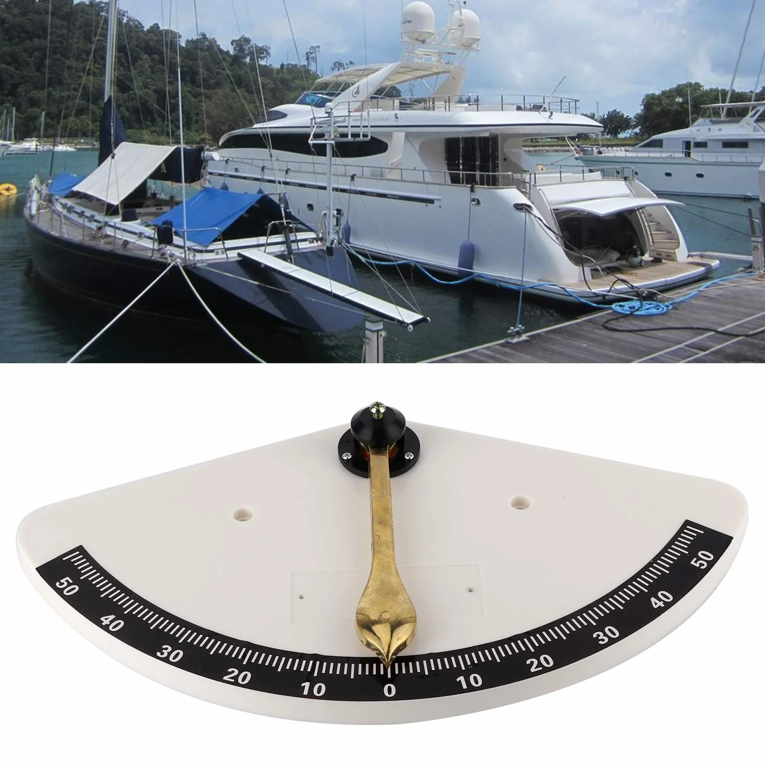 Clinomètre marin universel en cuivre ABS pour voiliers yachts bateaux