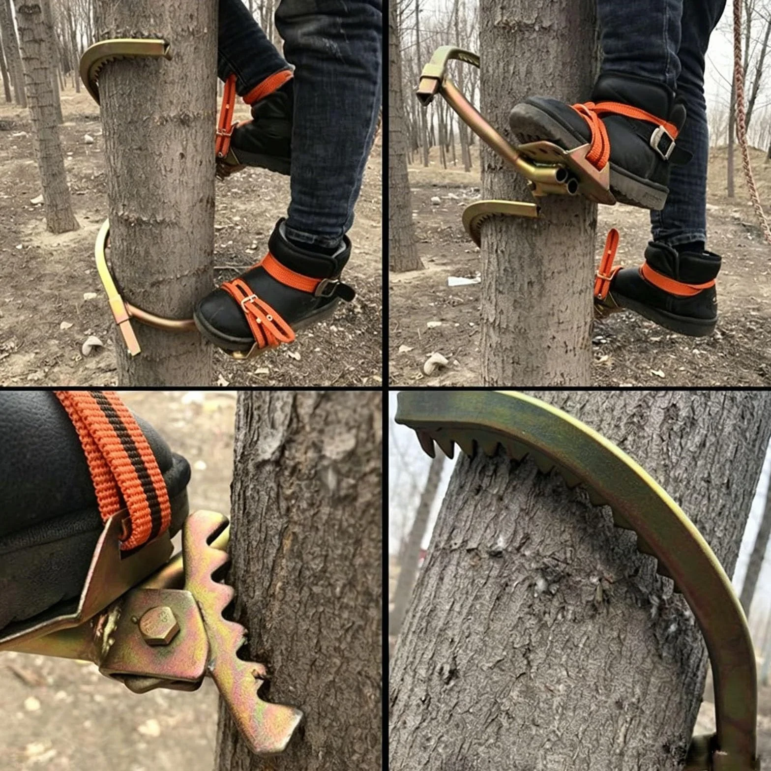 Kit d'élagueur Griffe Elagage Crampons avec Pédale Antidérapante pour Arbres